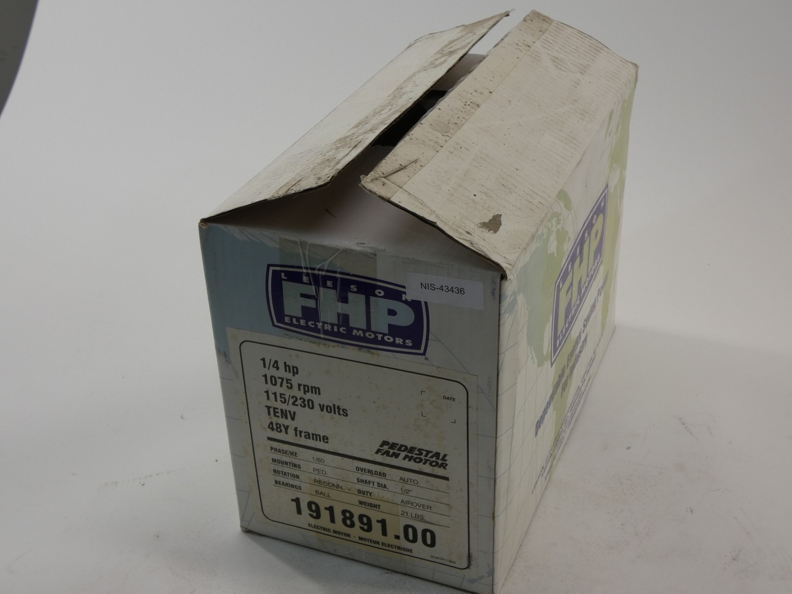 1/4HP FHP Leeson 191891.00 Pedestal Fan Motor 1075RPM 1PH 48Y TENV – NEW Surp…