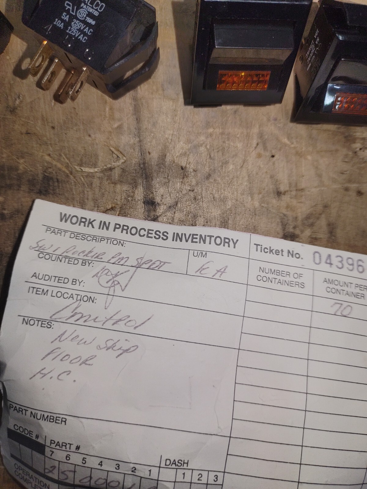 Alco 75648 Rocker Switch 10 Amps 125 VAC =New= LOT OF 8