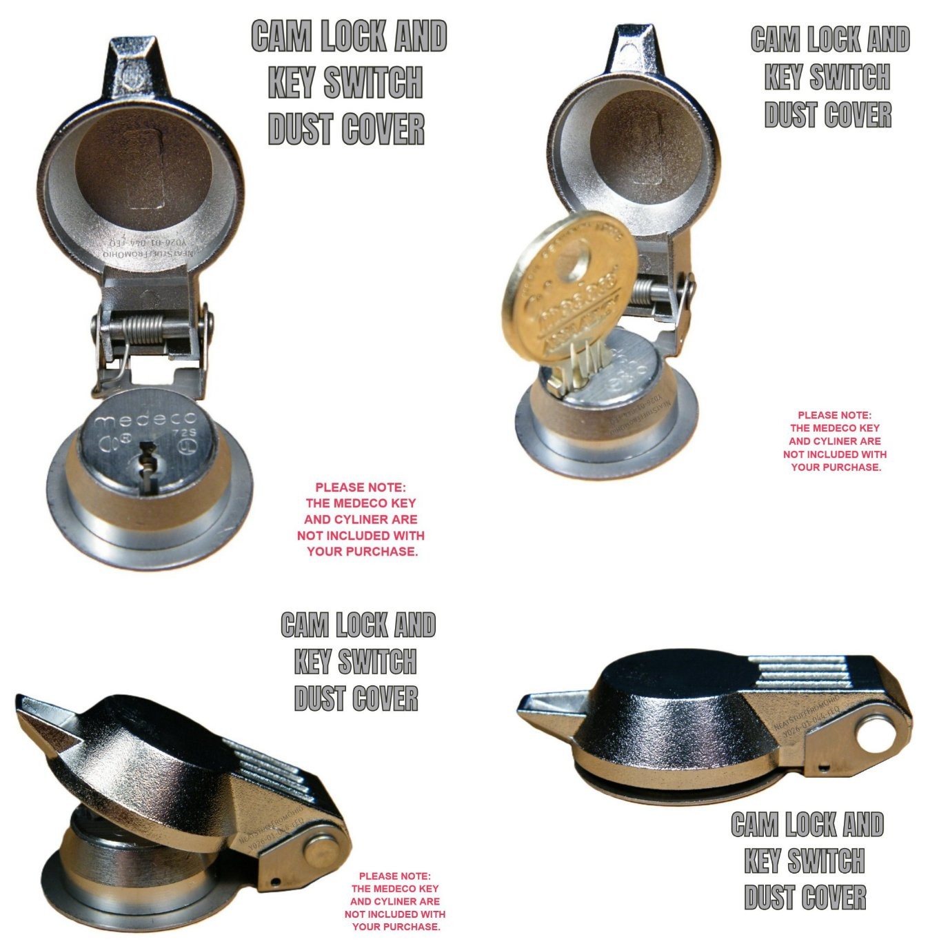 CAM LOCK DUST COVER – KEY SWITCH COVER, WEATHER RESISTANT, METAL, ZINC PLATED