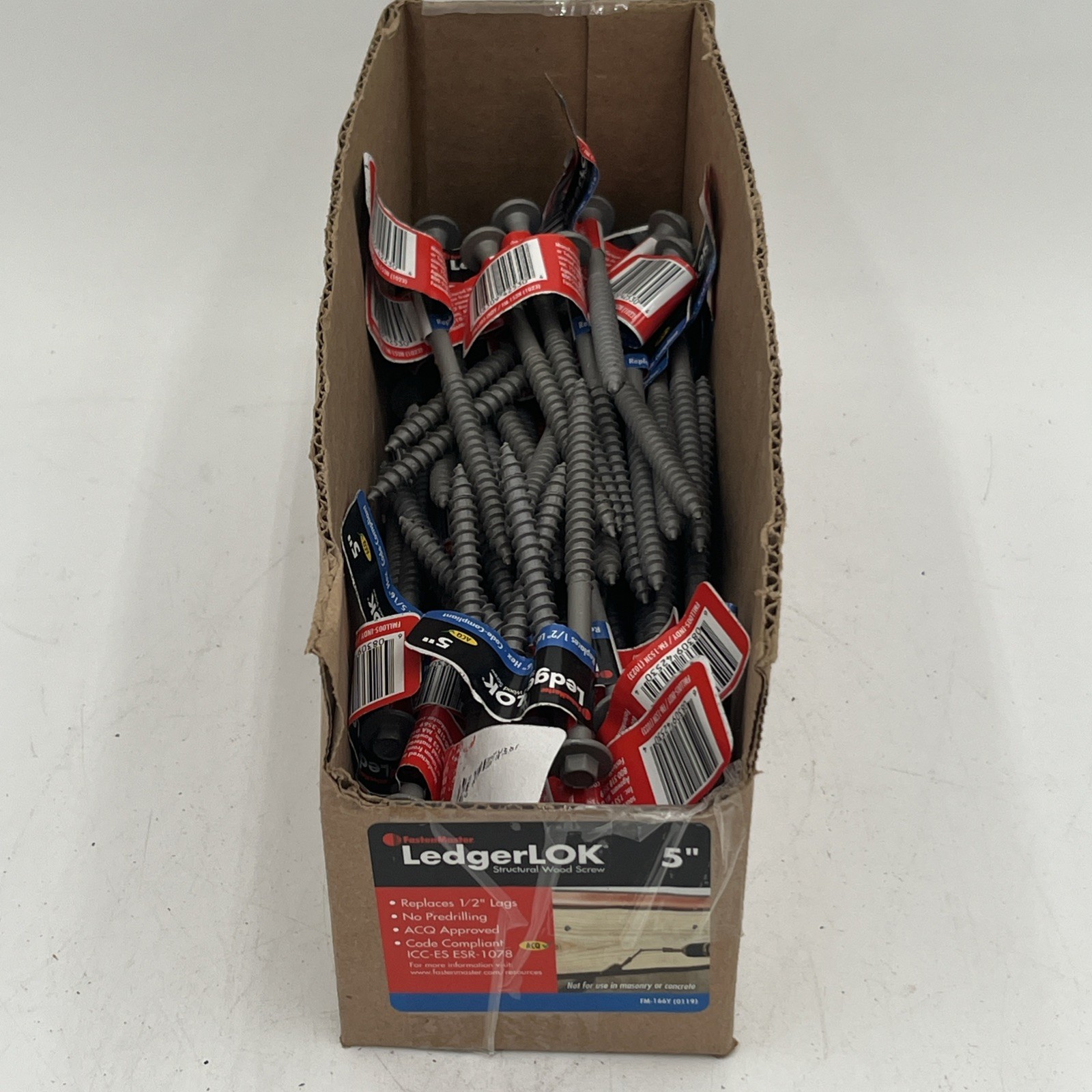 NEW!! 75-Pack FastenMaster LedgerLOK 5” Structural Wood Screws – FMLL005