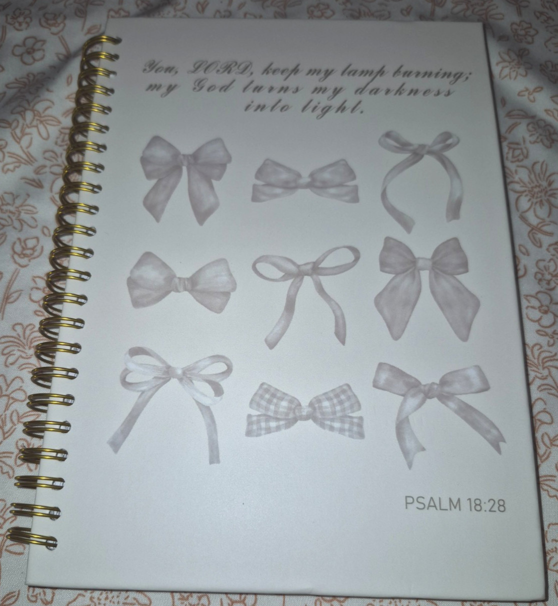 Lined Pages Religious Quote, Wire Bound Journal 8.25 x 6 inches NEW
