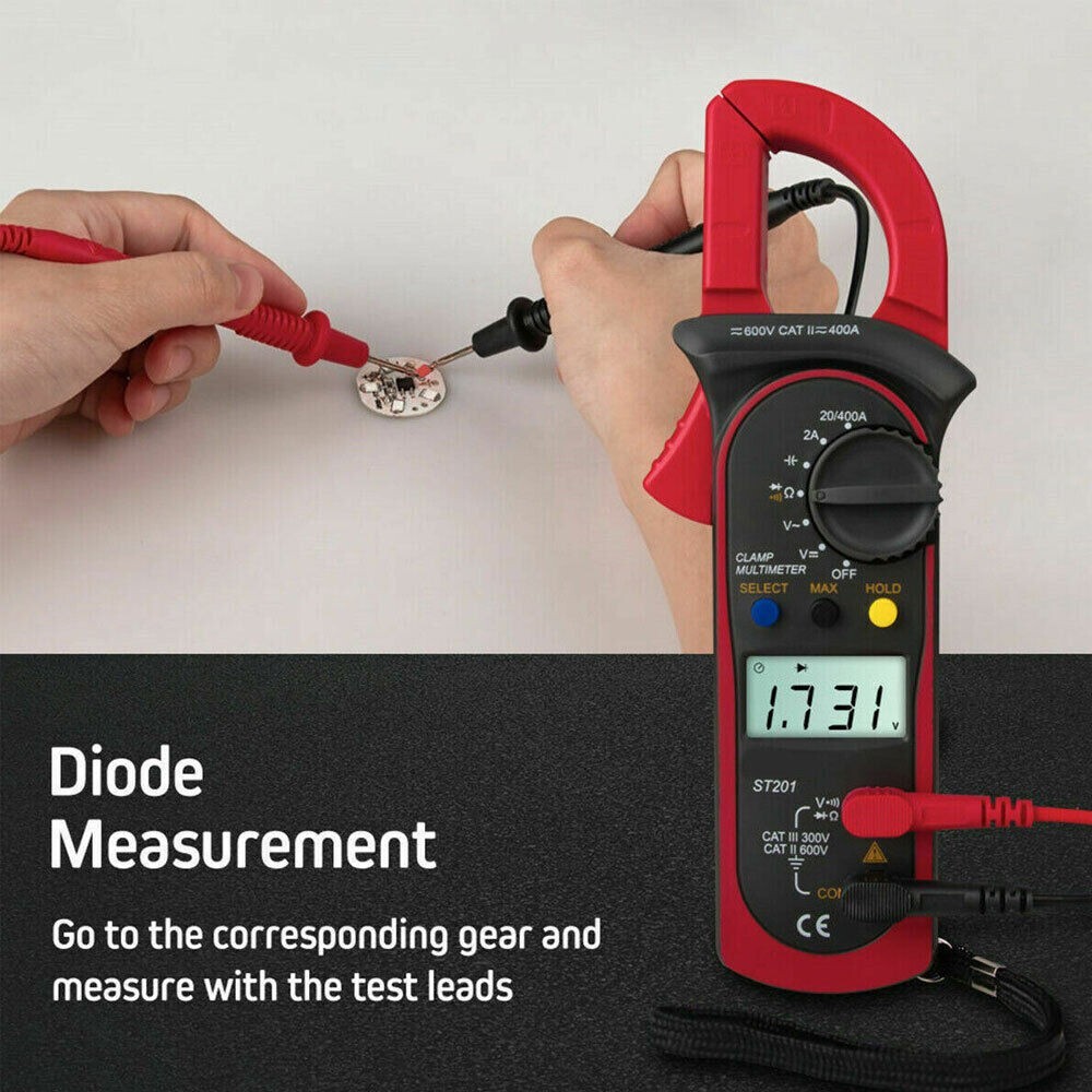 Digital Multimeter Tester AC Volt Ohm Amp Clamp Meter Auto Range LCD Handheld