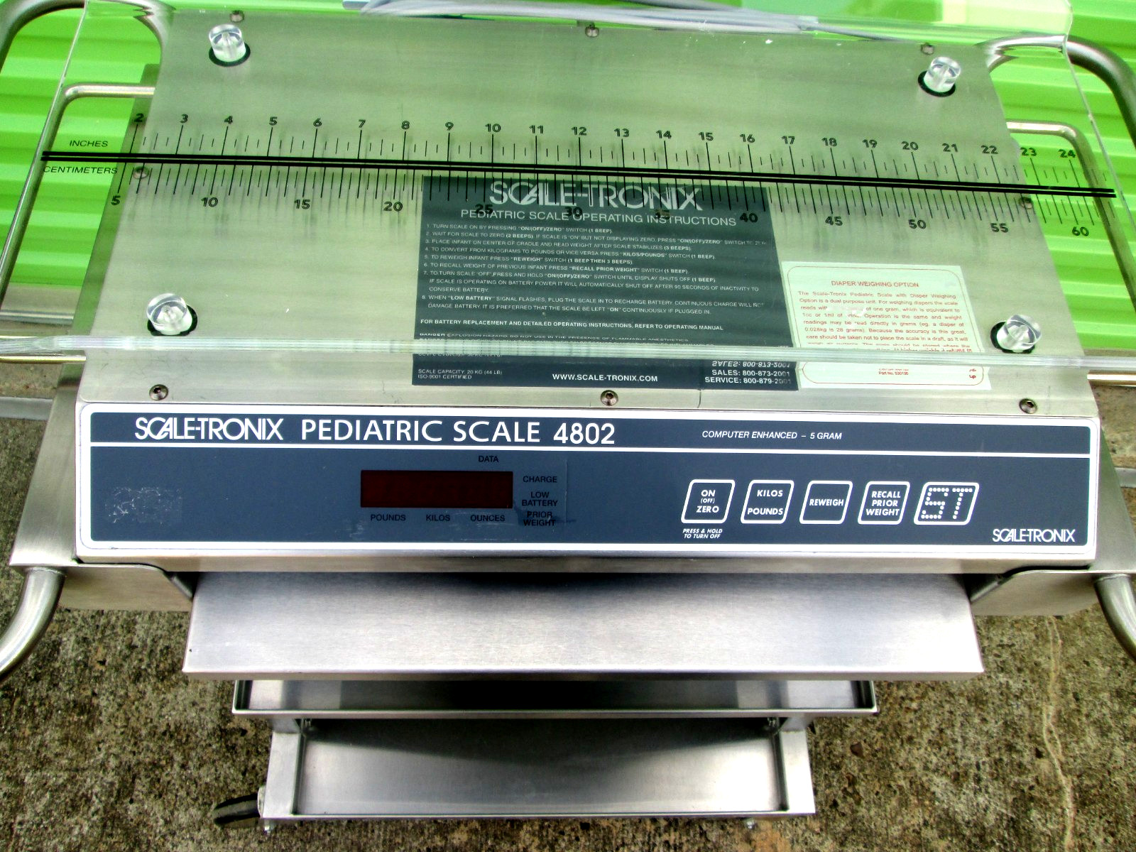 SCALE-TRONIX 4802 PEDIATRIC SCALE WITH TRAY – NO CART