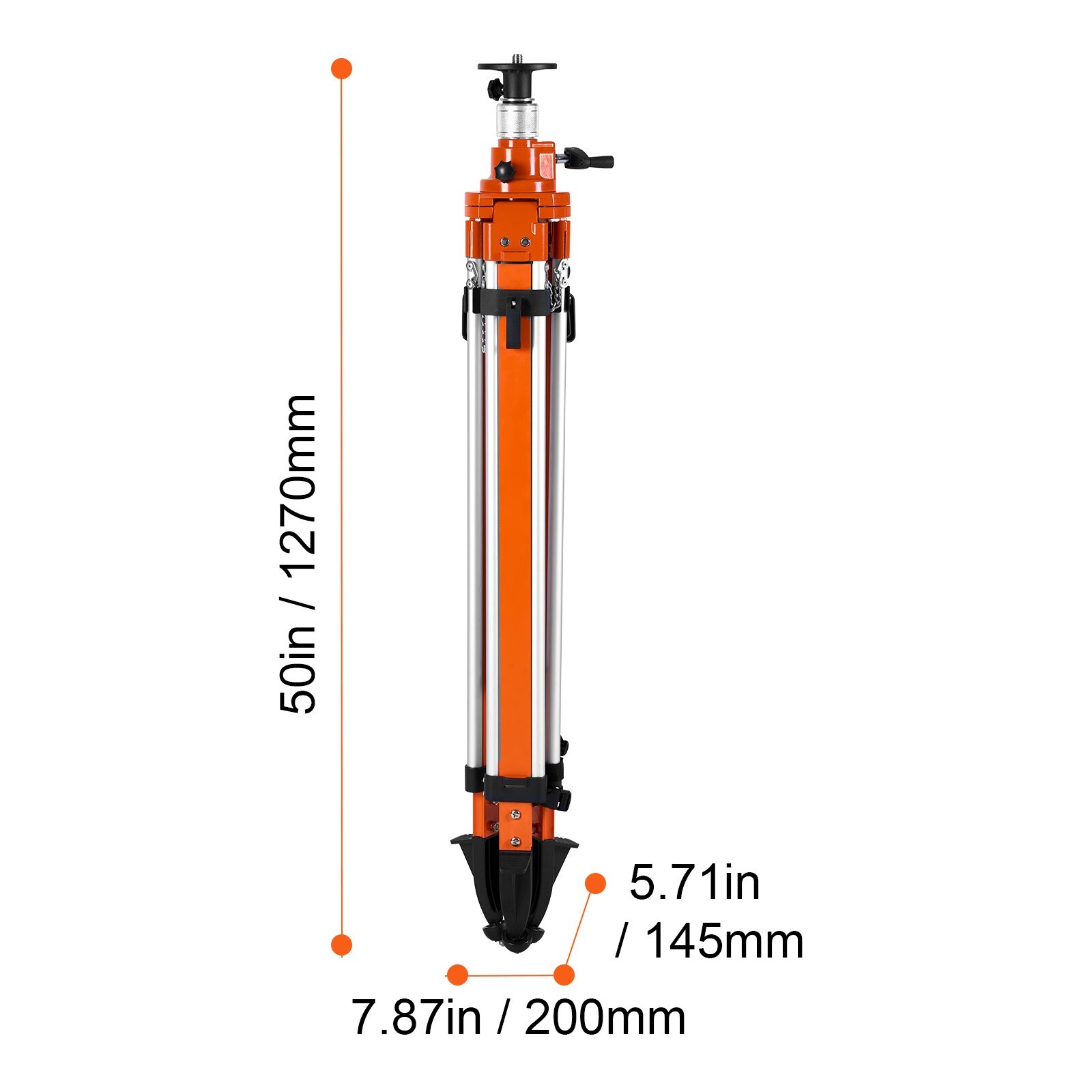 VEVOR Laser Level Tripod Stand 5/8″-11 Thread 45.07-114.37 in Height Adjustment