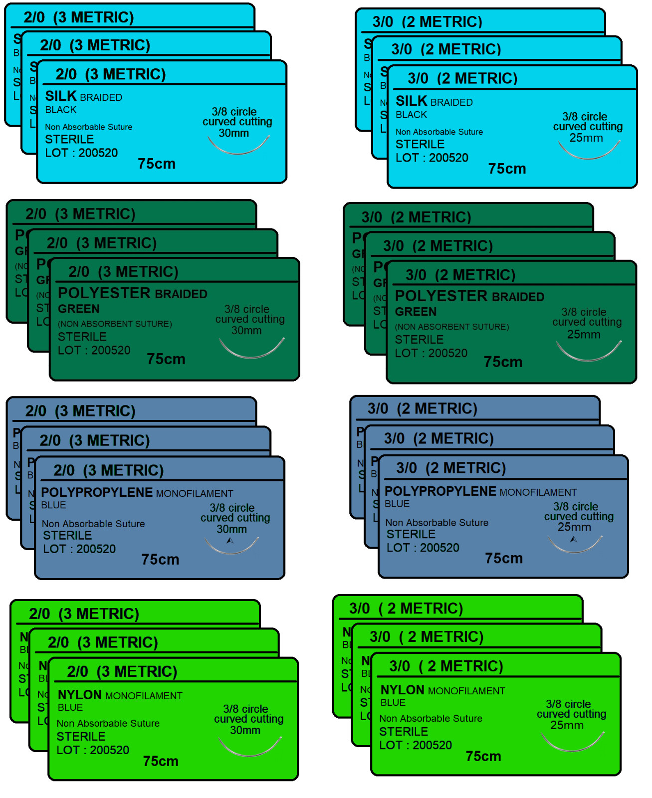 41 Piece Practice Suture Kit for Medical and Veterinary Student Training