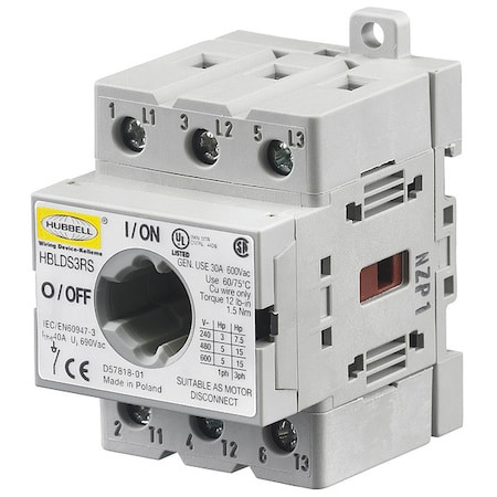 Hubbell Wiring Device-Kellems Hblds3rs Replacment Disconnect Switch,30A