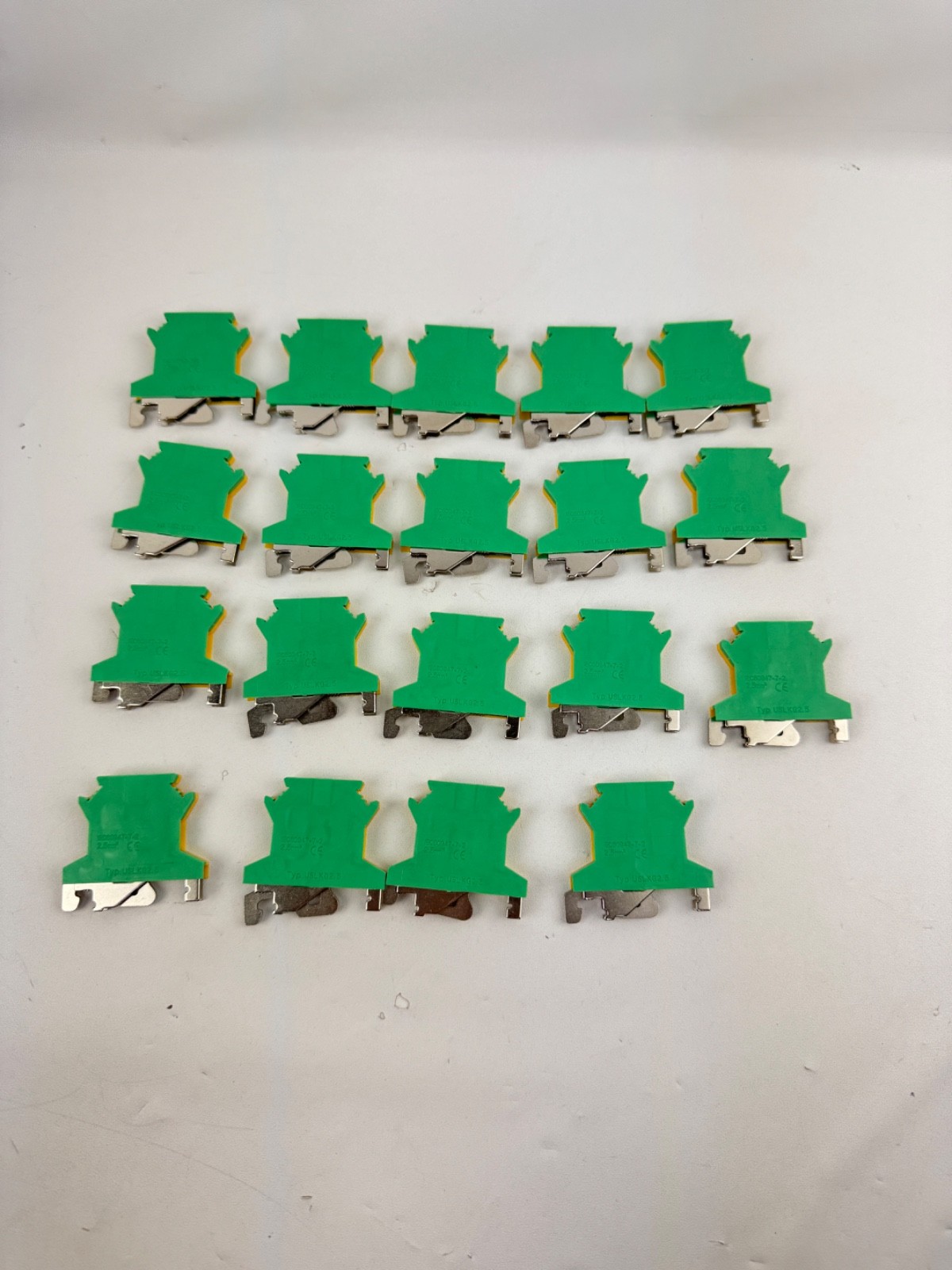 x(19) Pcs USLKG2.5 Ground Circuit Connection Terminal Block DIN Rail Mounted
