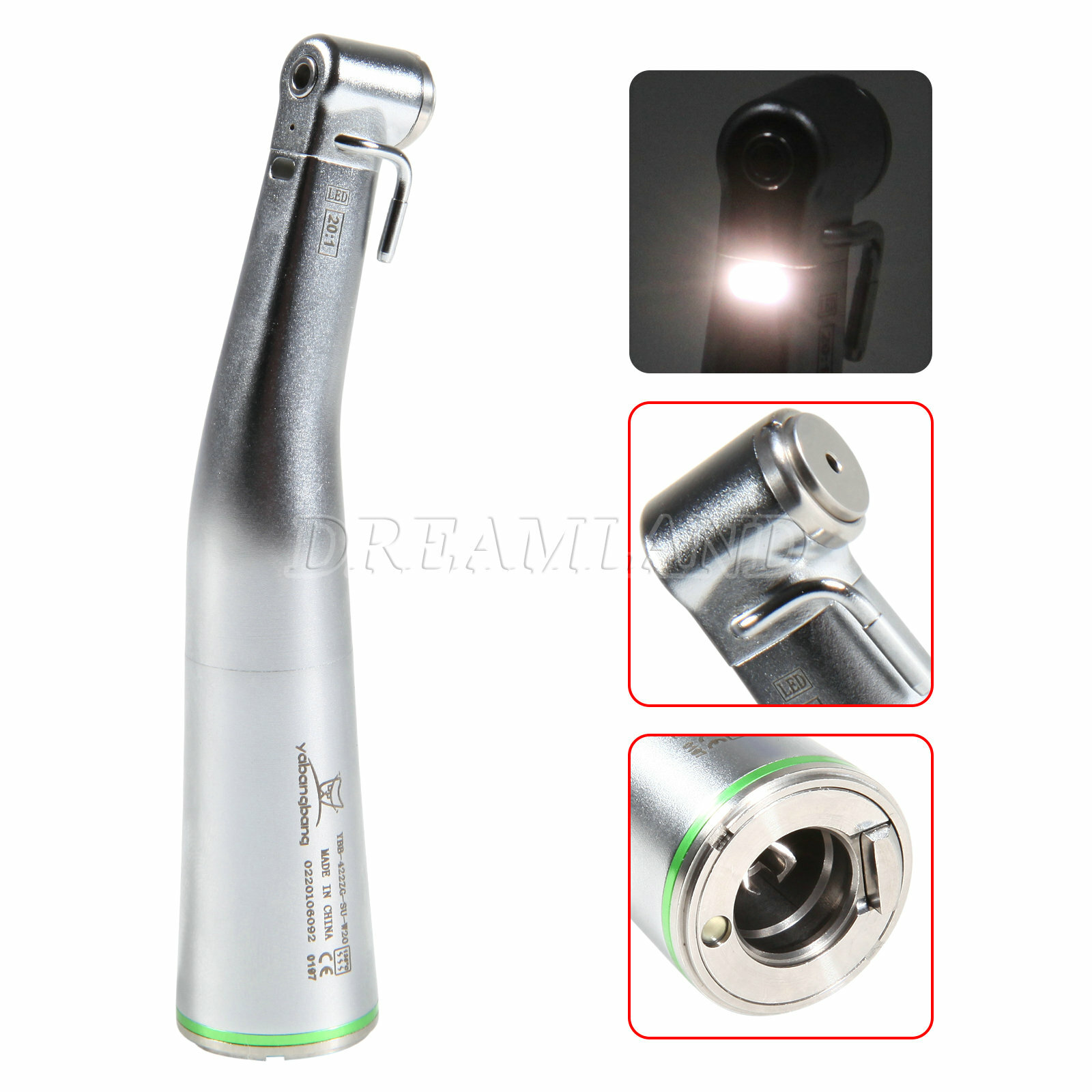 Dental 20:1 LED Fiber Optic Implant Contra Angle Handpiece SG20L Fit NSK Ti-Max
