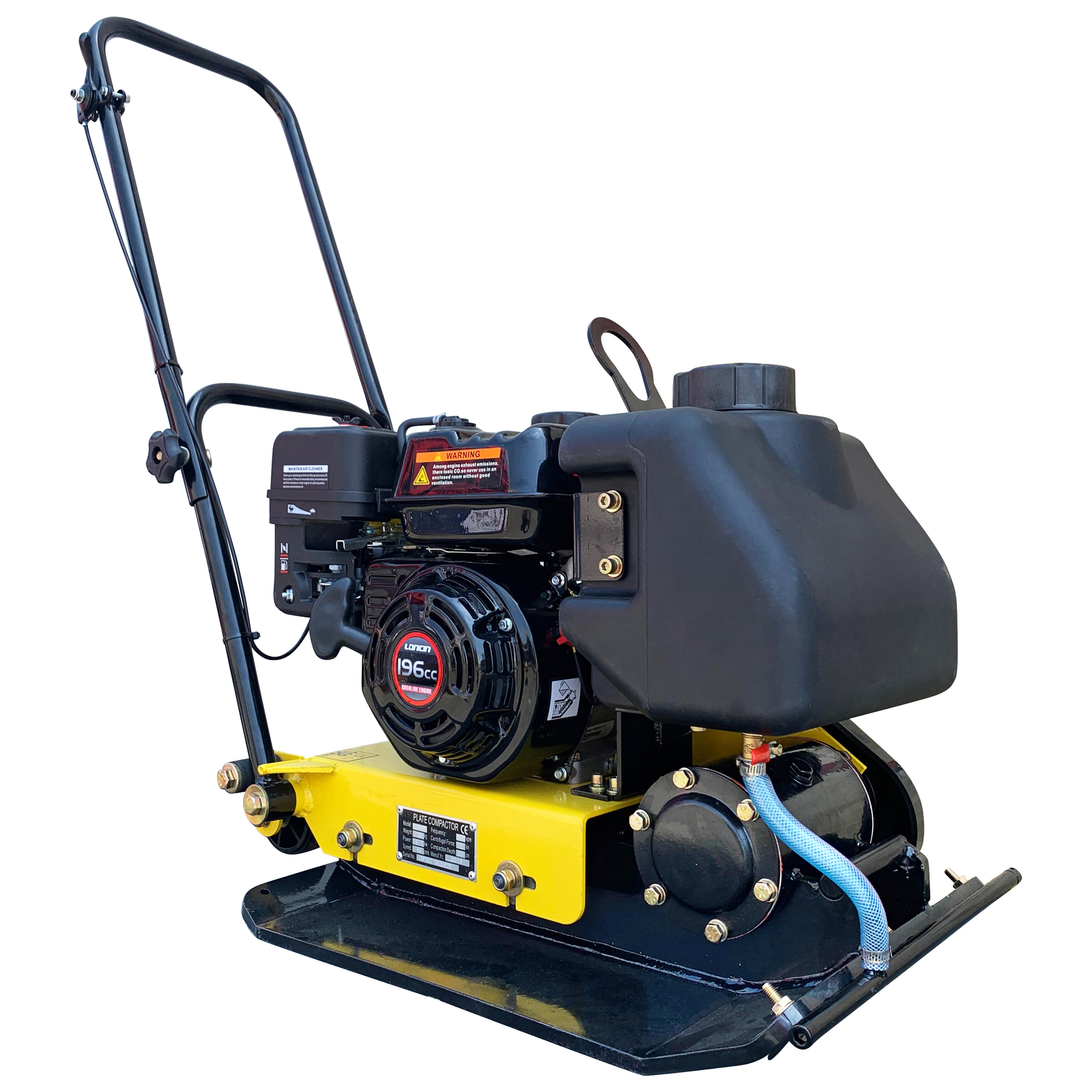 Walk Behind Vibratory Plate Compactor w/ Water Tank Heavy Duty Large Plate 6.5hp