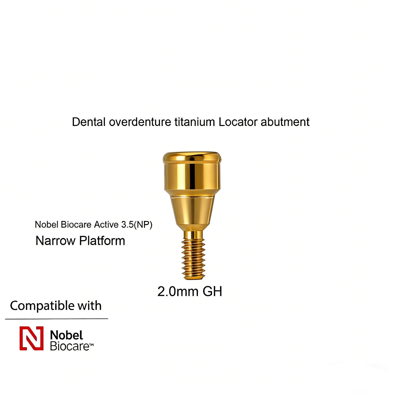 US Dental Ti Abutment NP fit Zest Locator for NobelBiocare NobelActive Implants