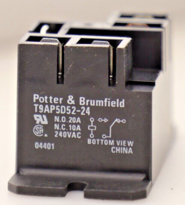 Potter & Brumfield T9AP5D52-24 General Purpose Relay 24 vdc coil 20 Amp 240 vac