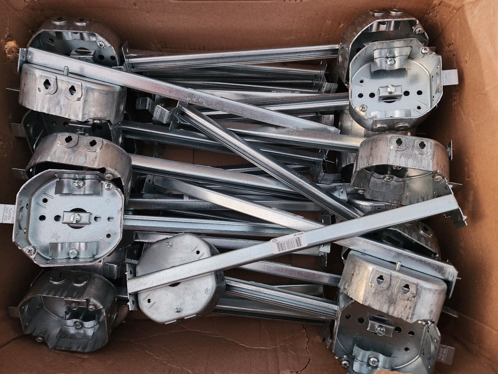 (25 Pcs) Steel City 54151-NP Octagon Box 15.8C 1/2Ko Steel Adjustable Bar Fast