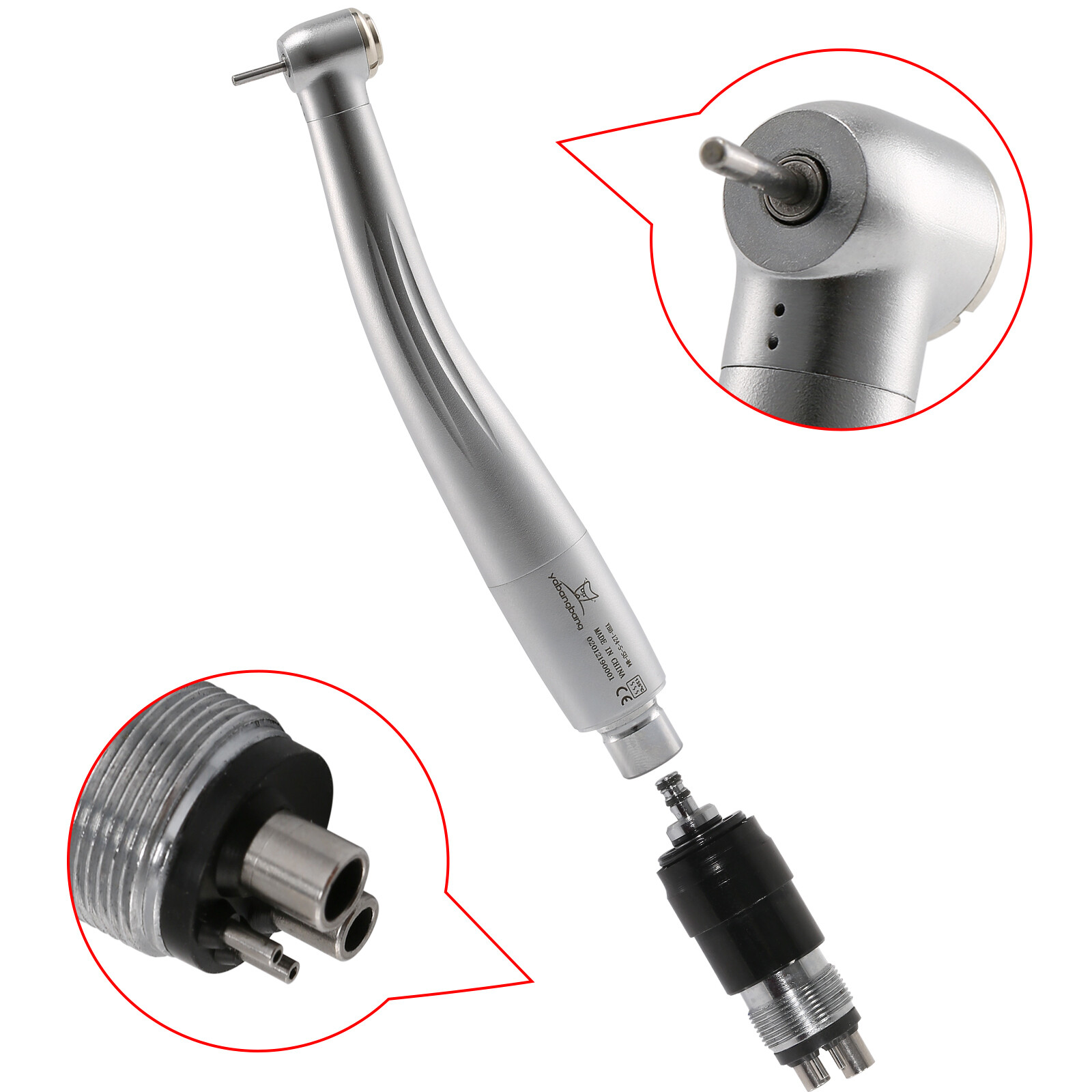 1-10*Dental High Speed Handpiece Turbine &Quick Coupler 4Hole coupling YBNK4 USA