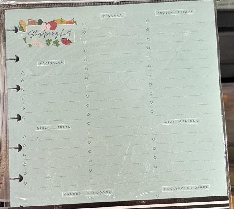 Happy Planner COOKING 101 Shopping List Classic Block Notepad 100 SHEET Sold Out