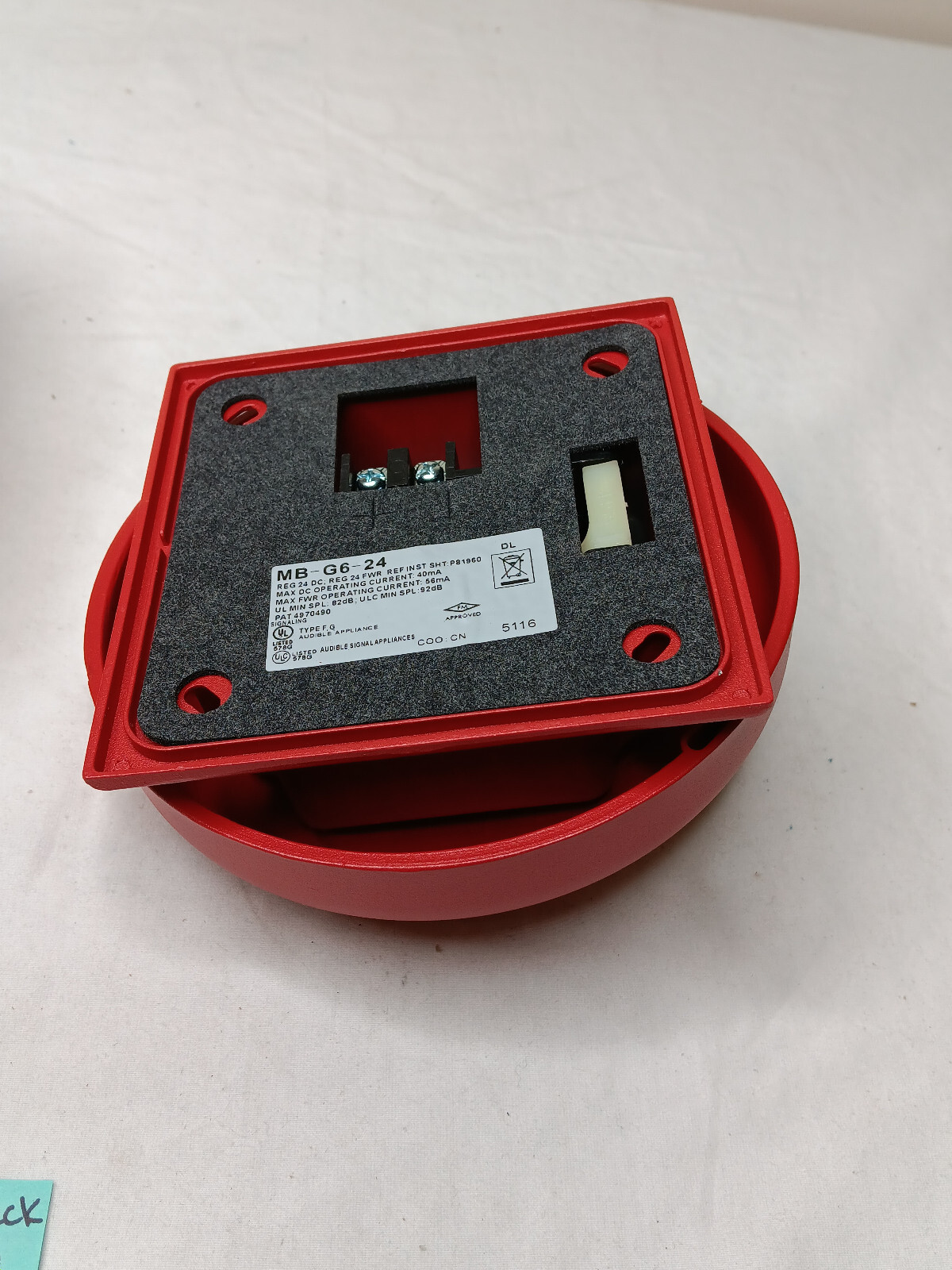 WHEELOCK 103941 MB-G6-24-R 6in Motor Bell Red