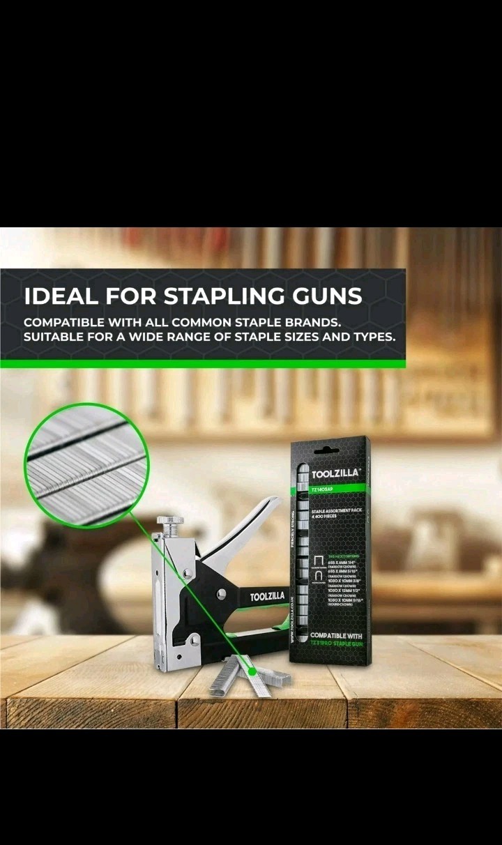 TOOLZILLA Staple Assortment Pack, 4,400 Pcs, – Works With TZ31PRO Staple Gun-NEW
