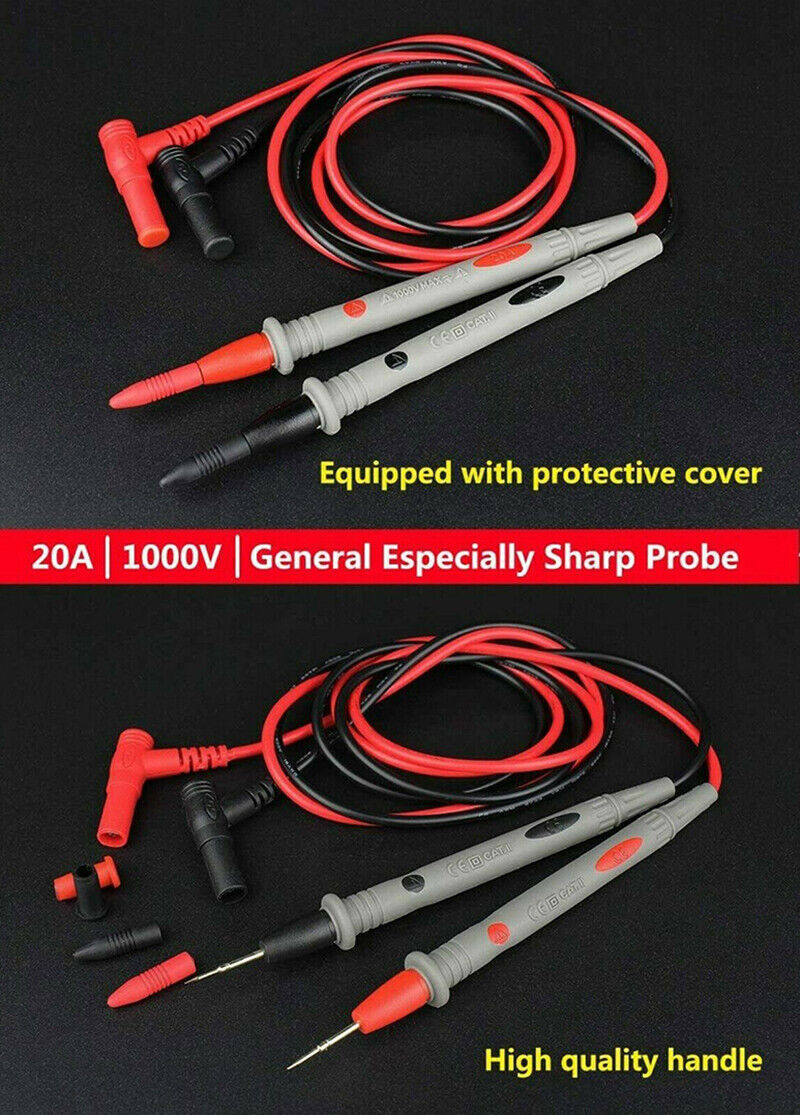 Multimeter Test Leads for Meter Electrical Alligator Clip Probes 1000V 20A