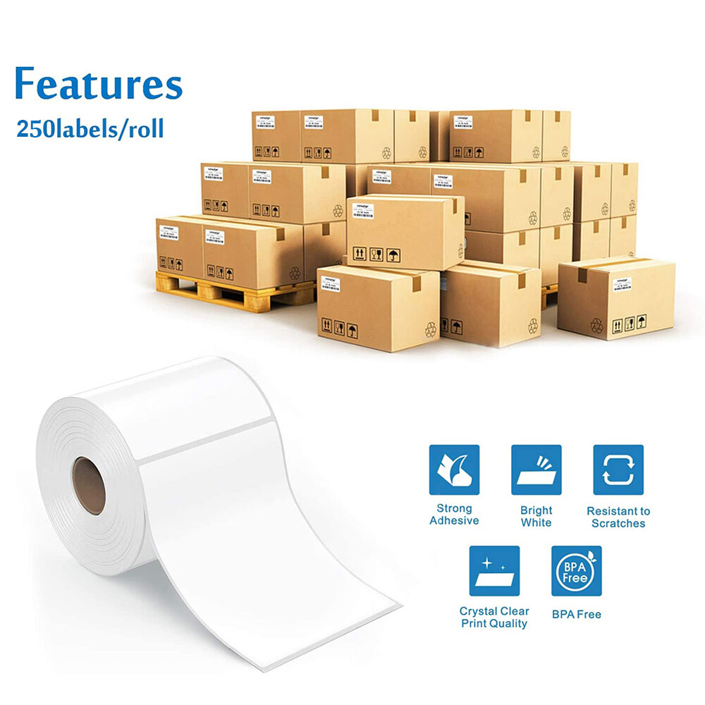 20 Rolls 4″x6″ 250 Direct Thermal Shipping Labels For Zebra Eltron ZP450 LP2844