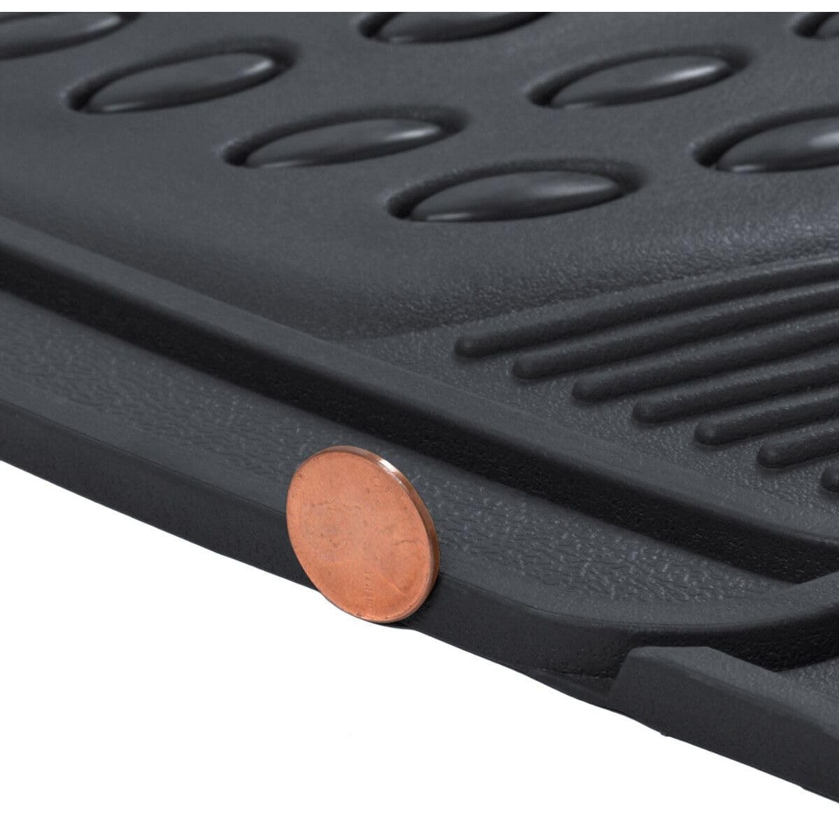 Car Floor Mats All Weather Heavy Duty Trimmable Black 3pc Rubber Front Rear