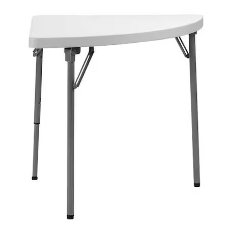 Quarter Round Folding Table, 30″ W, 30″ L, 29″ H, Blow Molded Polyethylene Top,