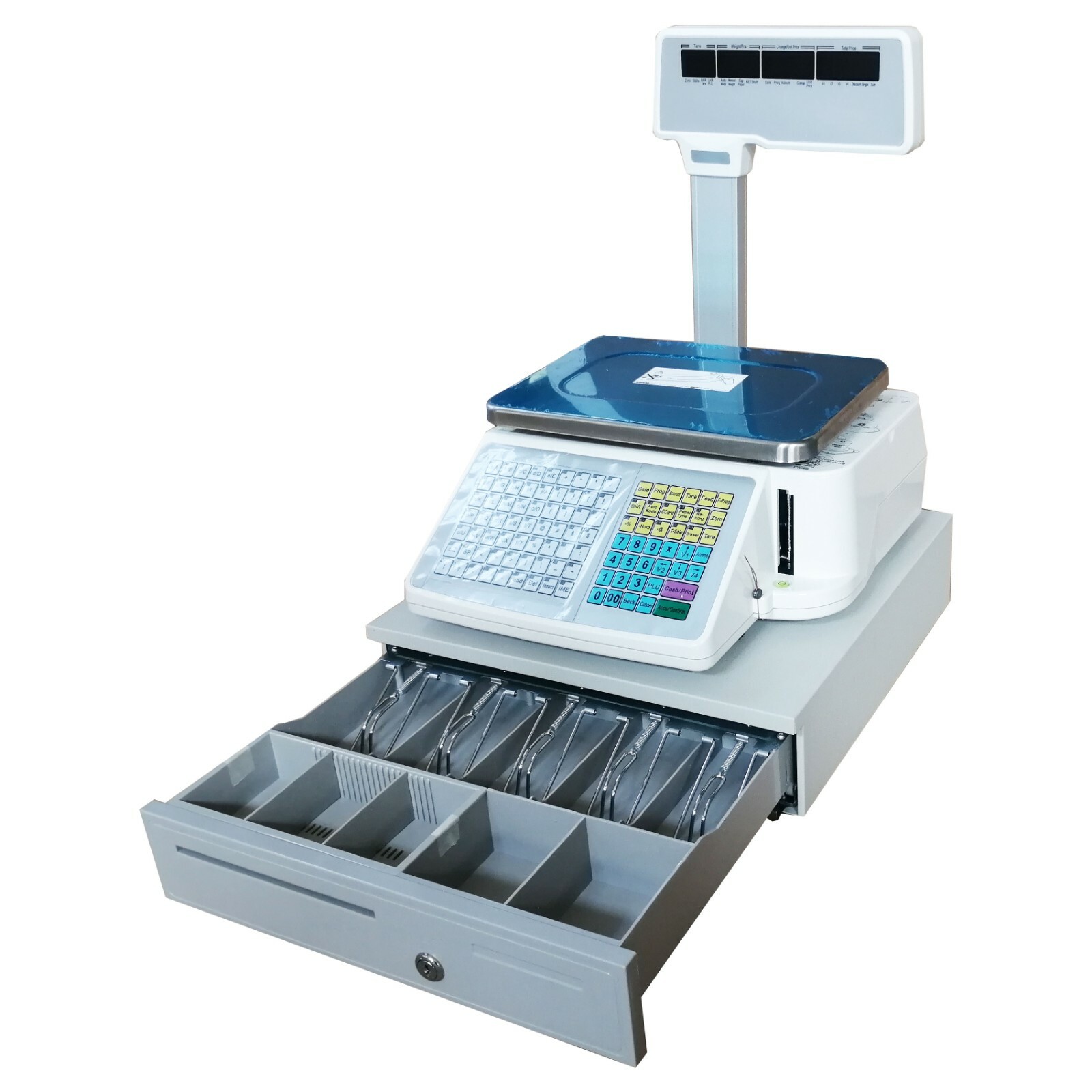 110V Supermarket Electronic Scale with Cash Box 30KG/66 lbs