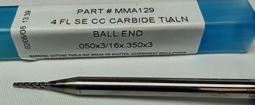 NC Taper Rib Ctr .050Mill 4FL SE .350 LOC 1.5°Taper 3/16 Shank 3OAL BN TIALN