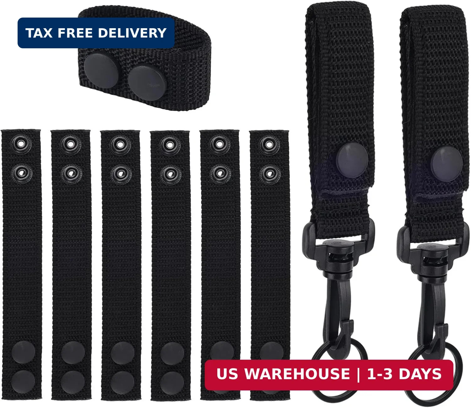 8 Pcs Belt Keepers for Duty Belt, Nylon Basketweave Belt Keepers for 2″ Wide Pol