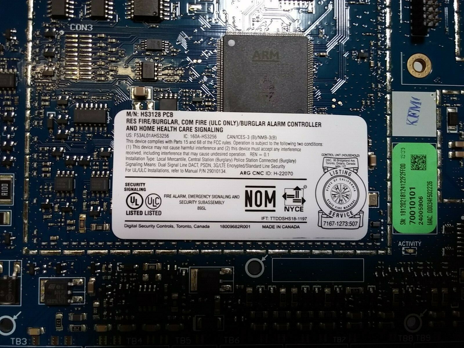DSC HS3128 PCB Residential Burglar Alarm Controller
