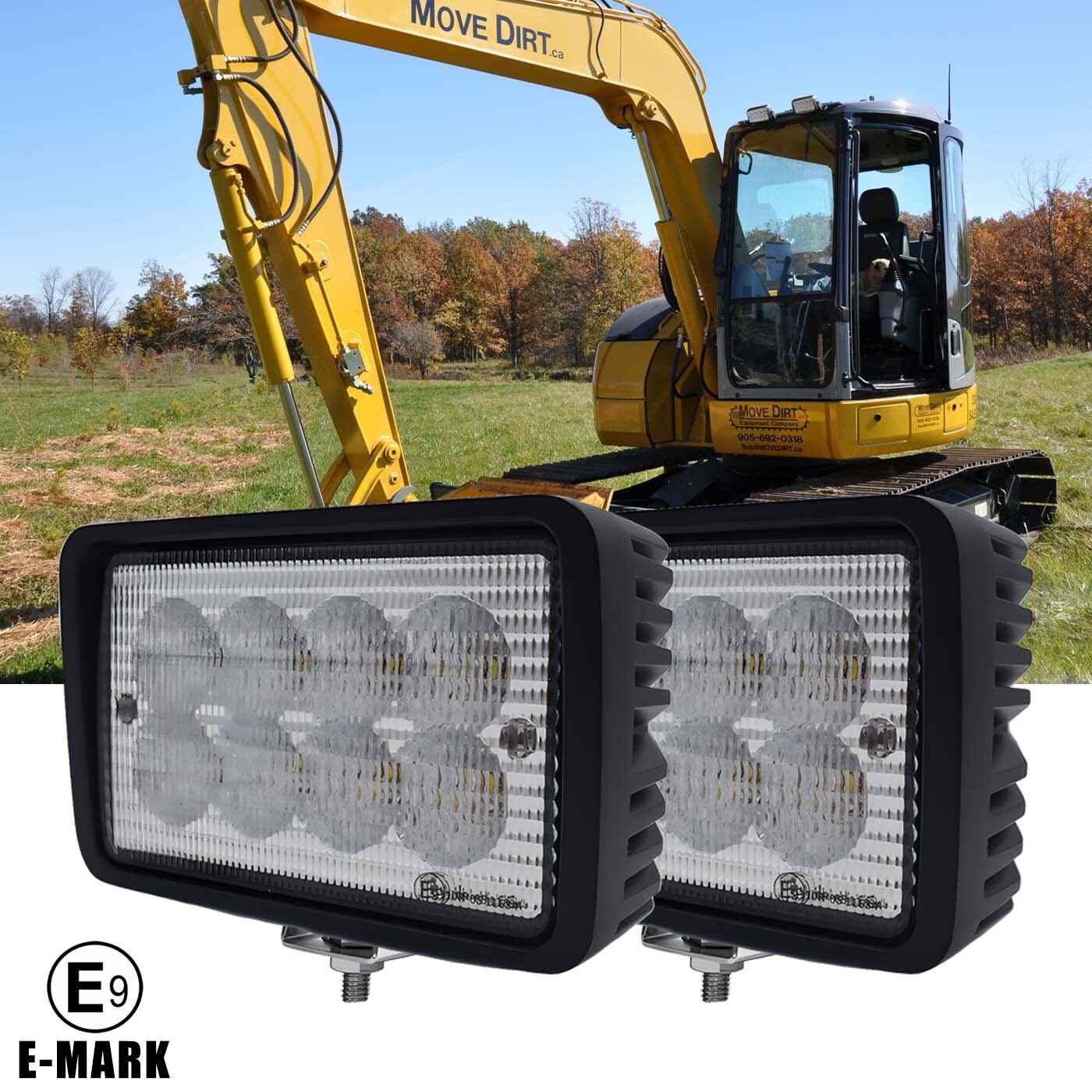 2X LED Working Lamp for Komatsu PC200-7 PC400-7 Hydraulic Excavator 20Y-06-25310