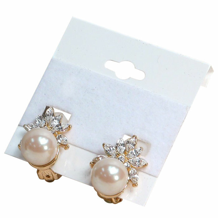 100 White Plastic Jewelry Earring Cards Clip on Earring Cards 2″ x 2″
