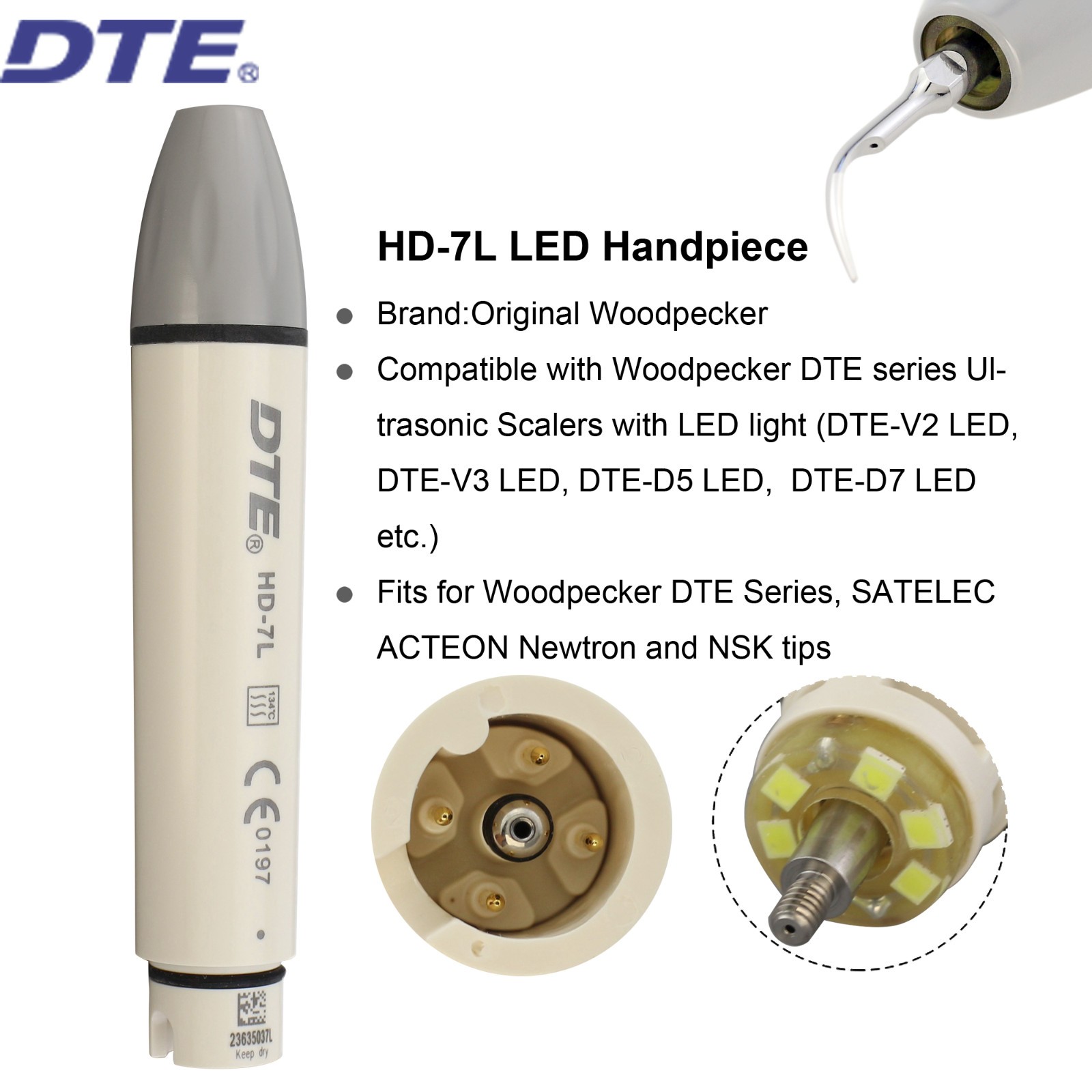 Dental Scaler Handpiece Fit Satelec Acteon Newtron LED EMS PIEZO LED HW-5L HD-7L