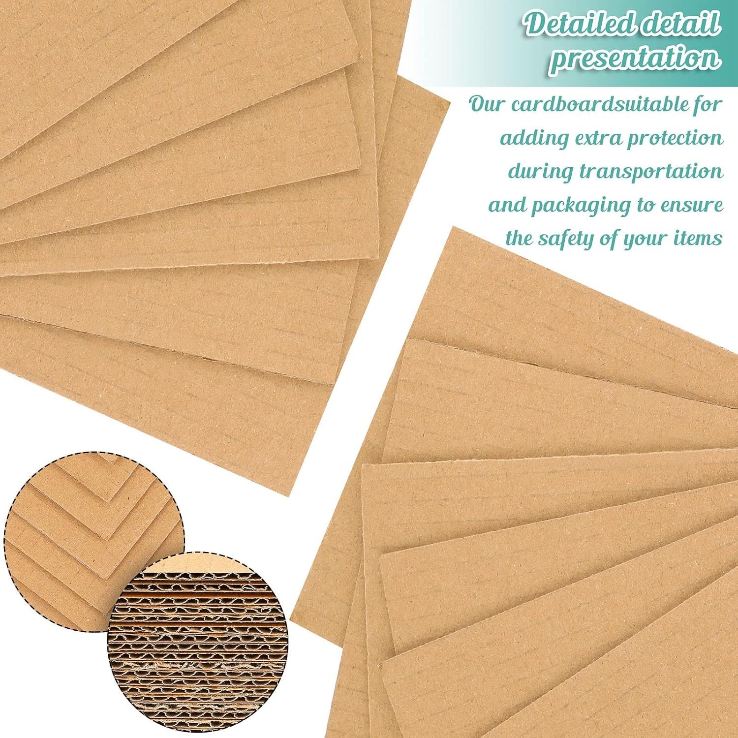 50 Pack Corrugated Cardboard Sheets Flat Hard Cardboard Inserts Back to Schoo…