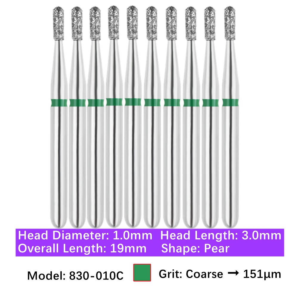Vakker Dental Pear FG Diamond Bur 830-010C Coarse 10/pk