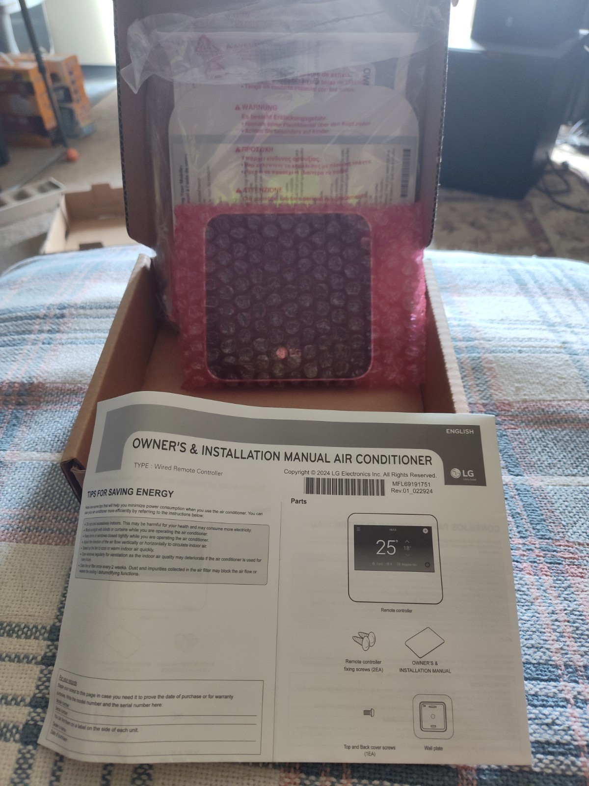 LG PREMTA201.ENCXLUS Programmable Deluxe Wired Remote Controller Digital Display