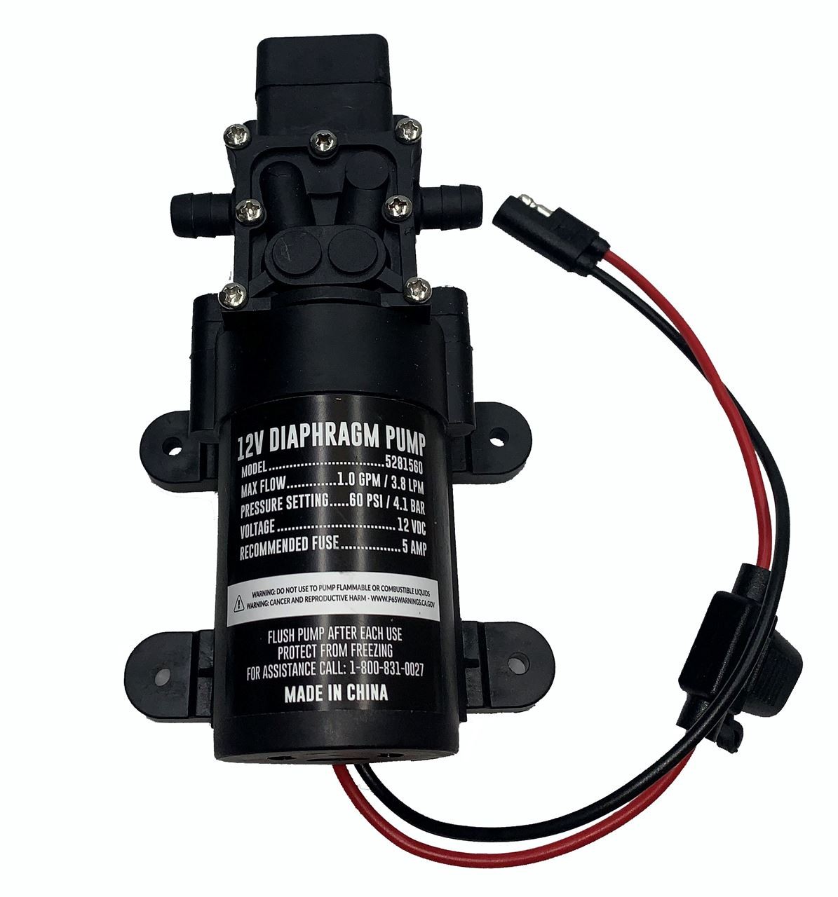 Fimco 5151163 HIgh-Flo 1.0 GPM 60 PSI 12VDC Diaphragm Pump