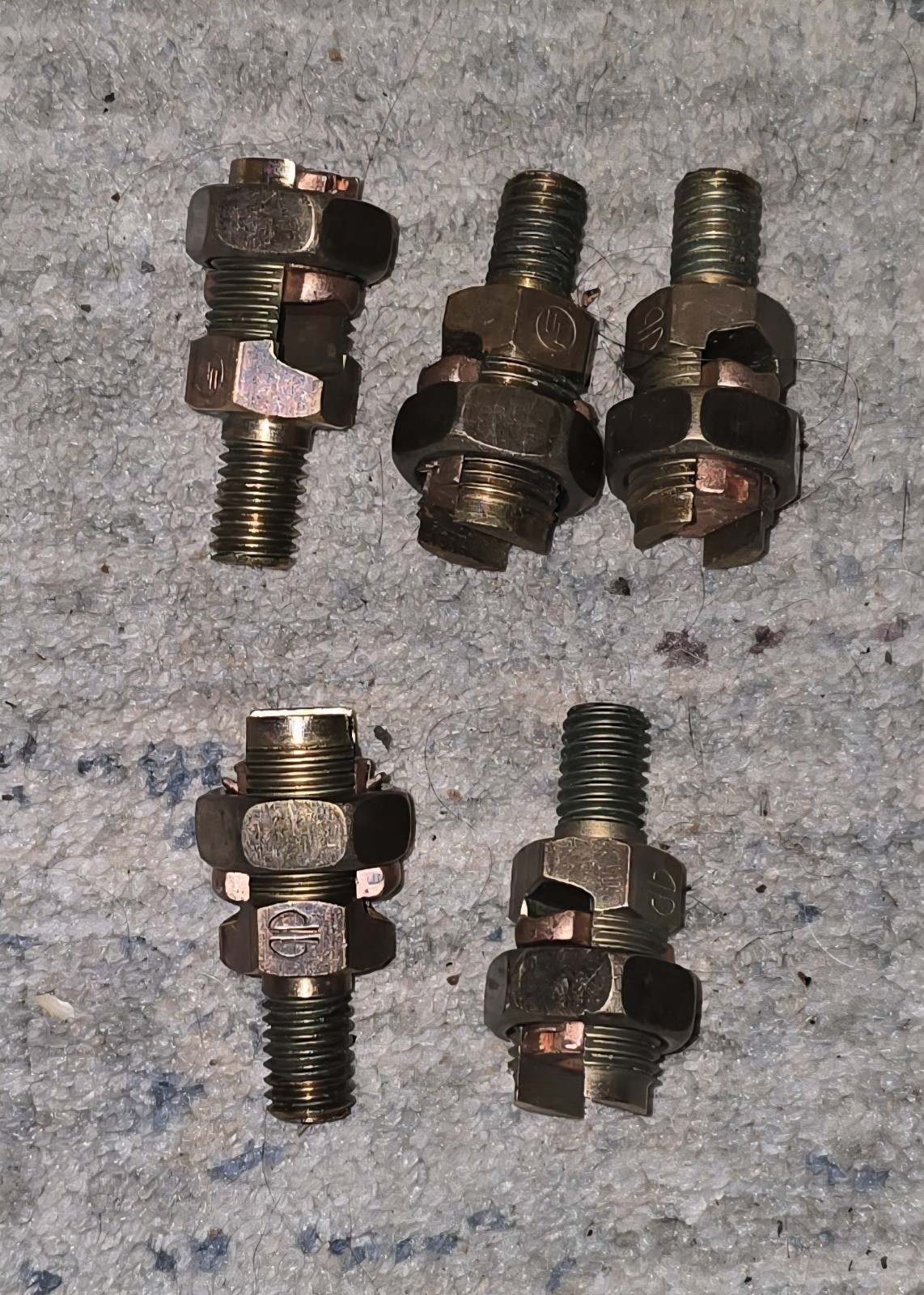 5-Burndy KC23 Servit Post Mechanical Connector 3/8 Stud 8-2AWG Str 10-1AWG Sol