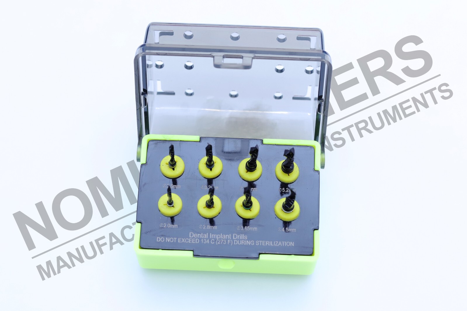 German Dental Implant Drills Kit 8 Pcs Set Titanium Coated Black Surgical Tools