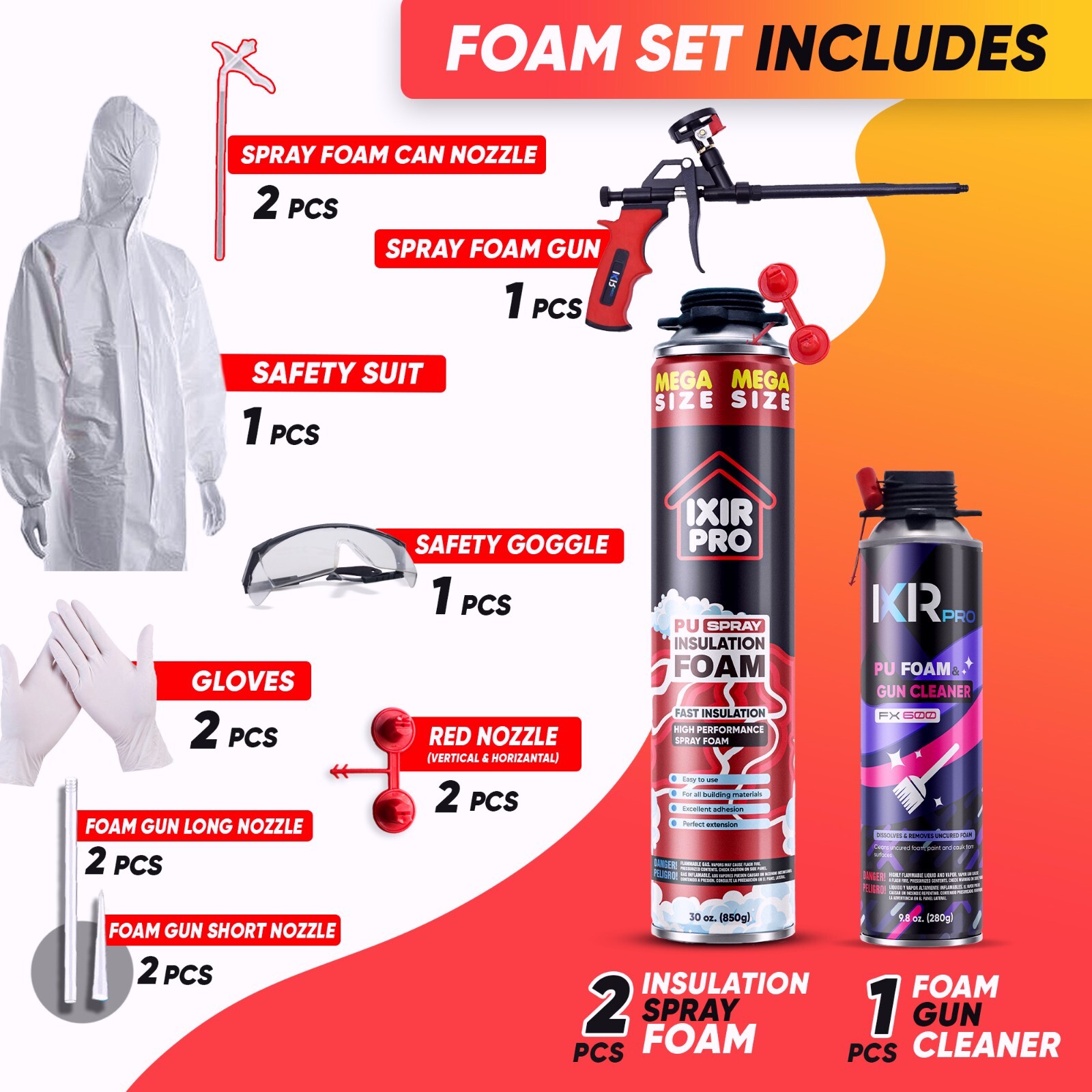 Spray Foam Insulation Kit (1 PK Kit-30oz) Expanding Sealant, Spray Foam