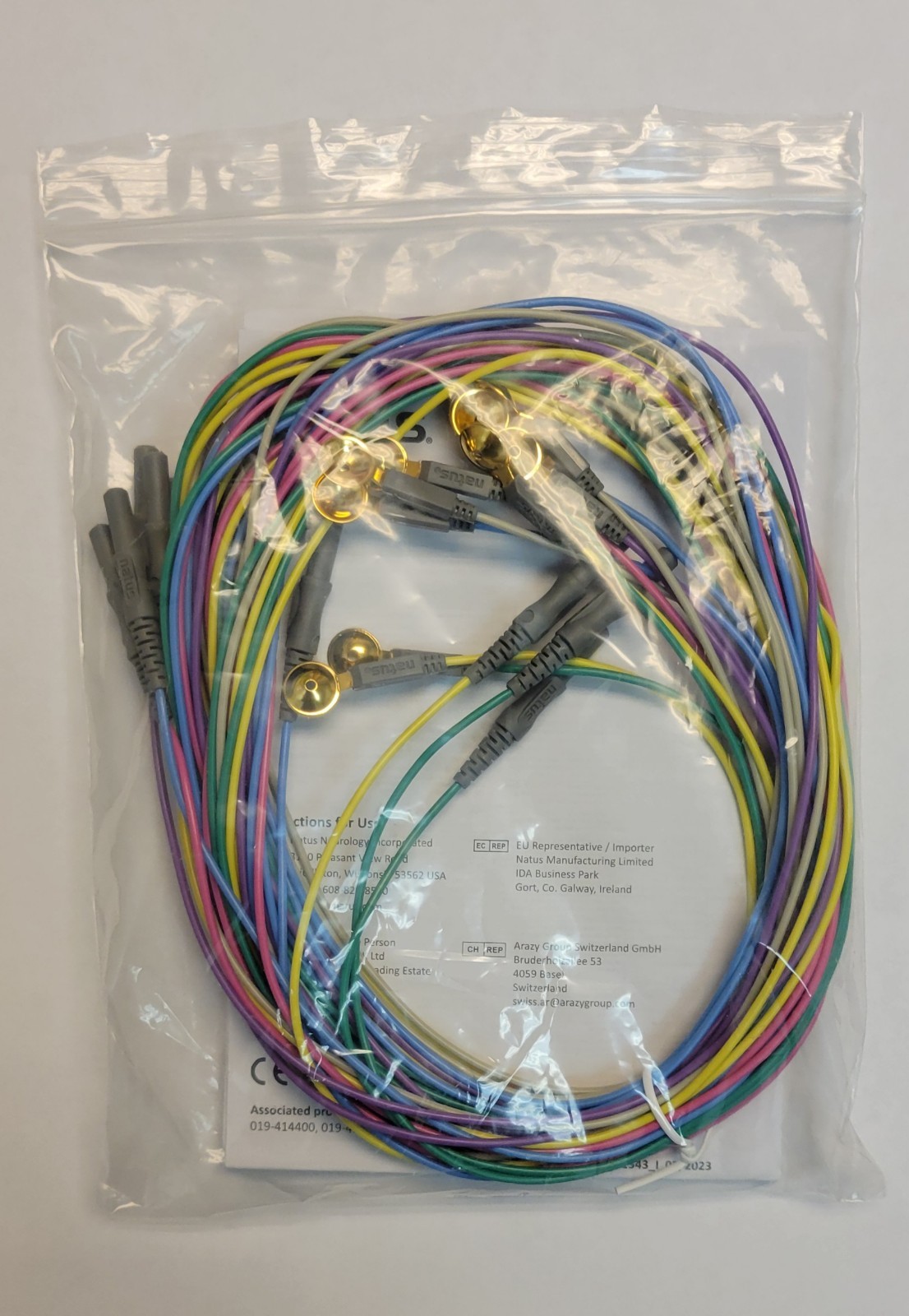 Natus Medical 019-433800 – Gold EEG Cup Electrode 2.5m 10mm 12 Per Pack