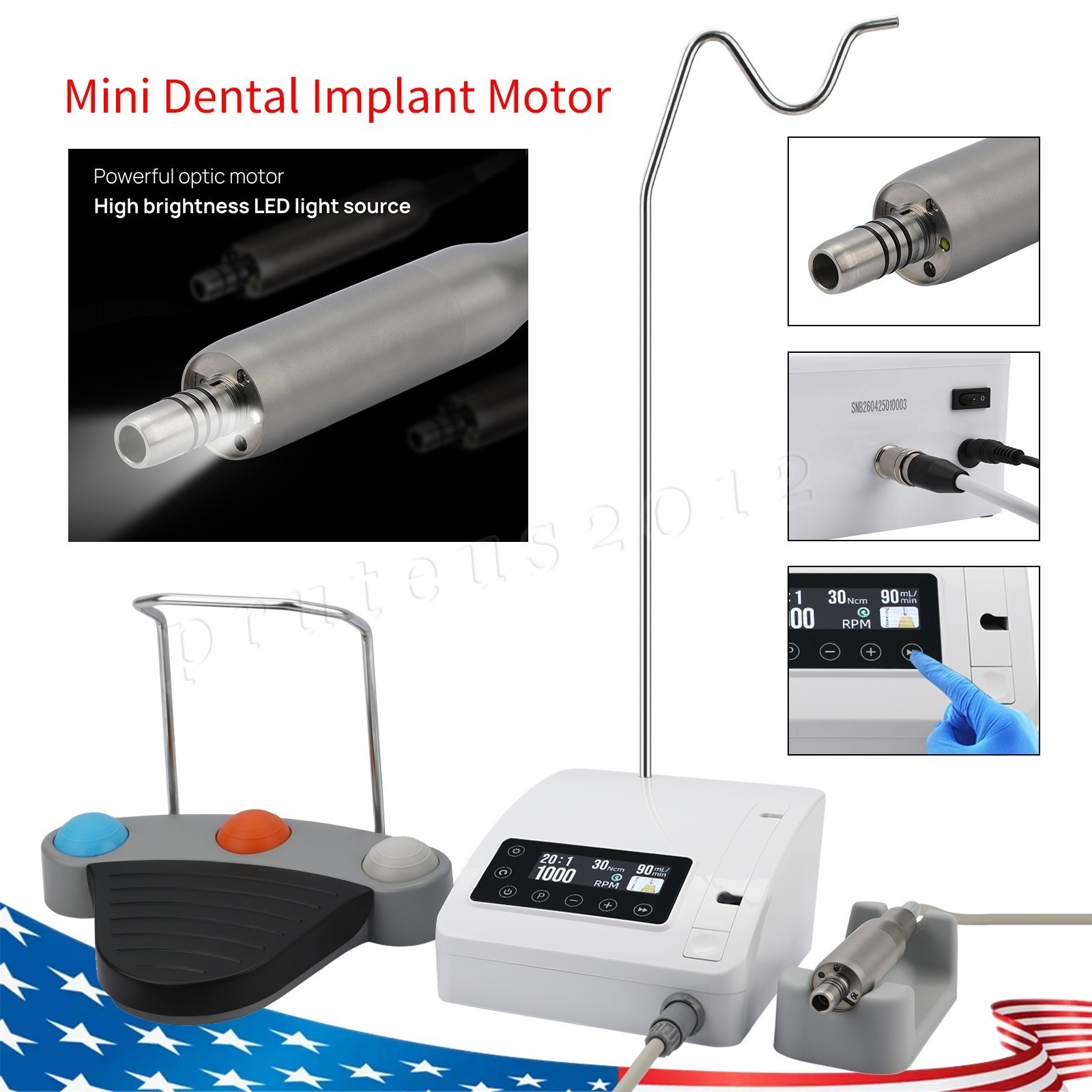 Dental Implant System Motor Surgical Brushless Motor+20:1 Contra Angle Handpiece
