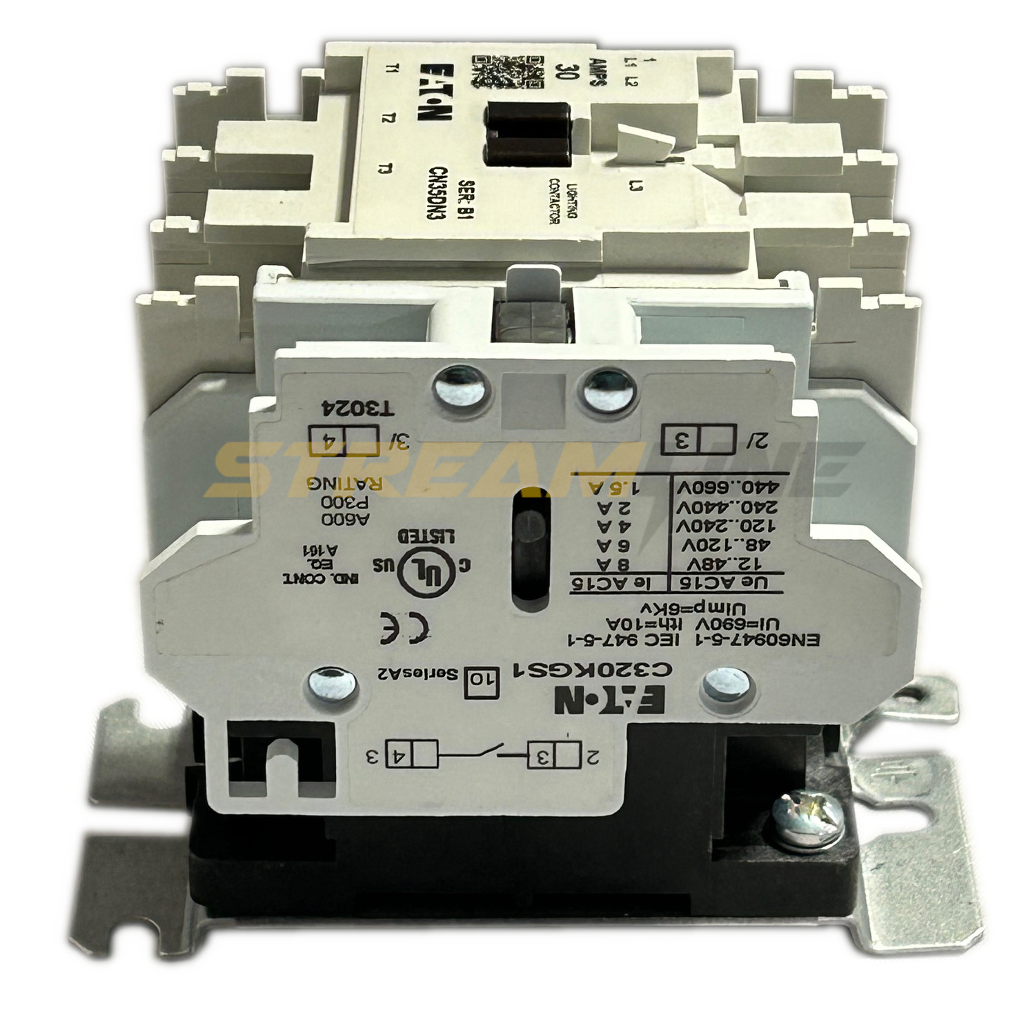 Eaton CN35DN3EB Lighting Contactor, Electrically Held, 30 Amp, 208V Coil, 3-Pole