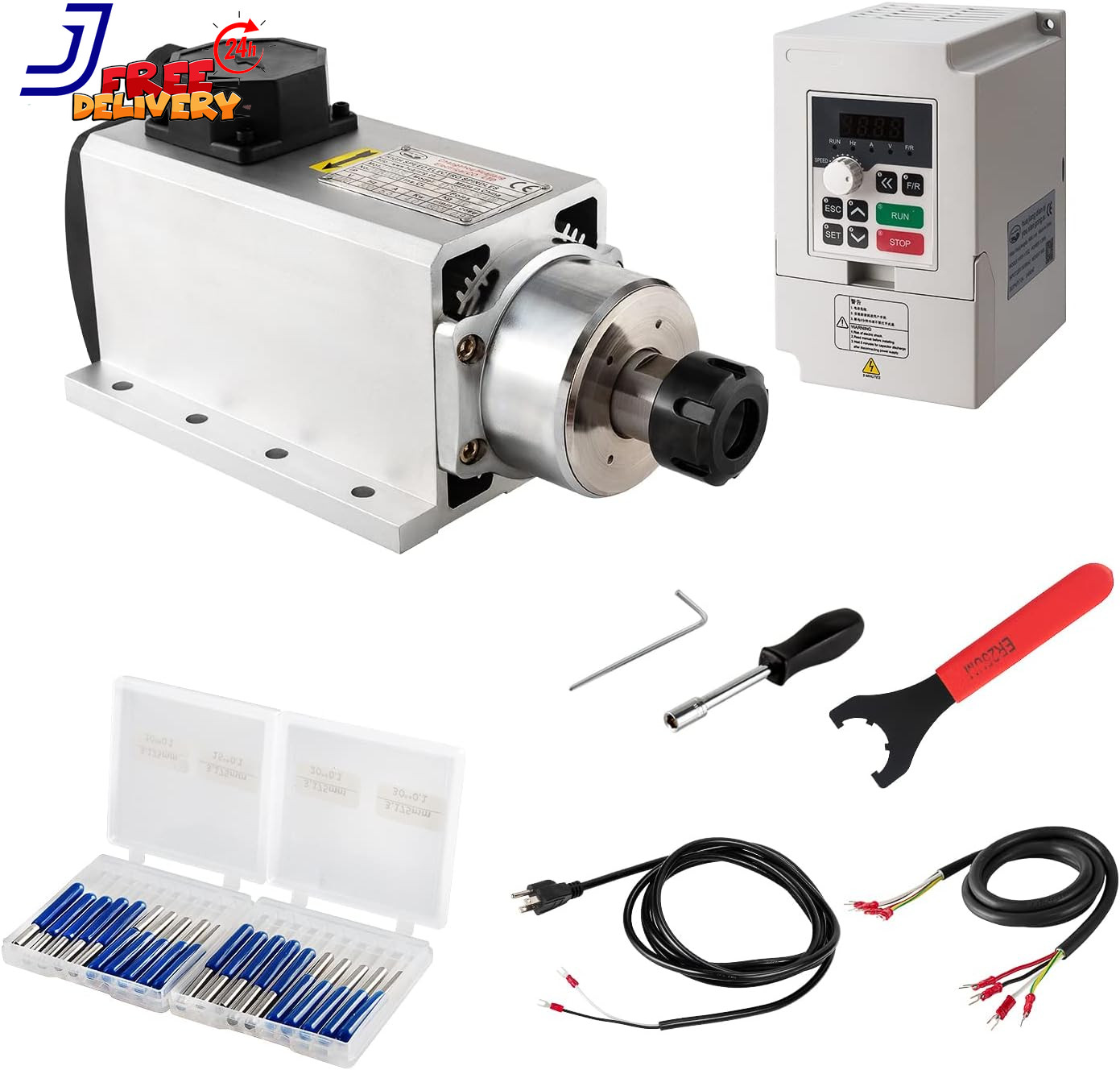 CNC Spindle Motor Kits 220V 4KW 4000W Air Cooled Spindle Motor Square CNC Spindl
