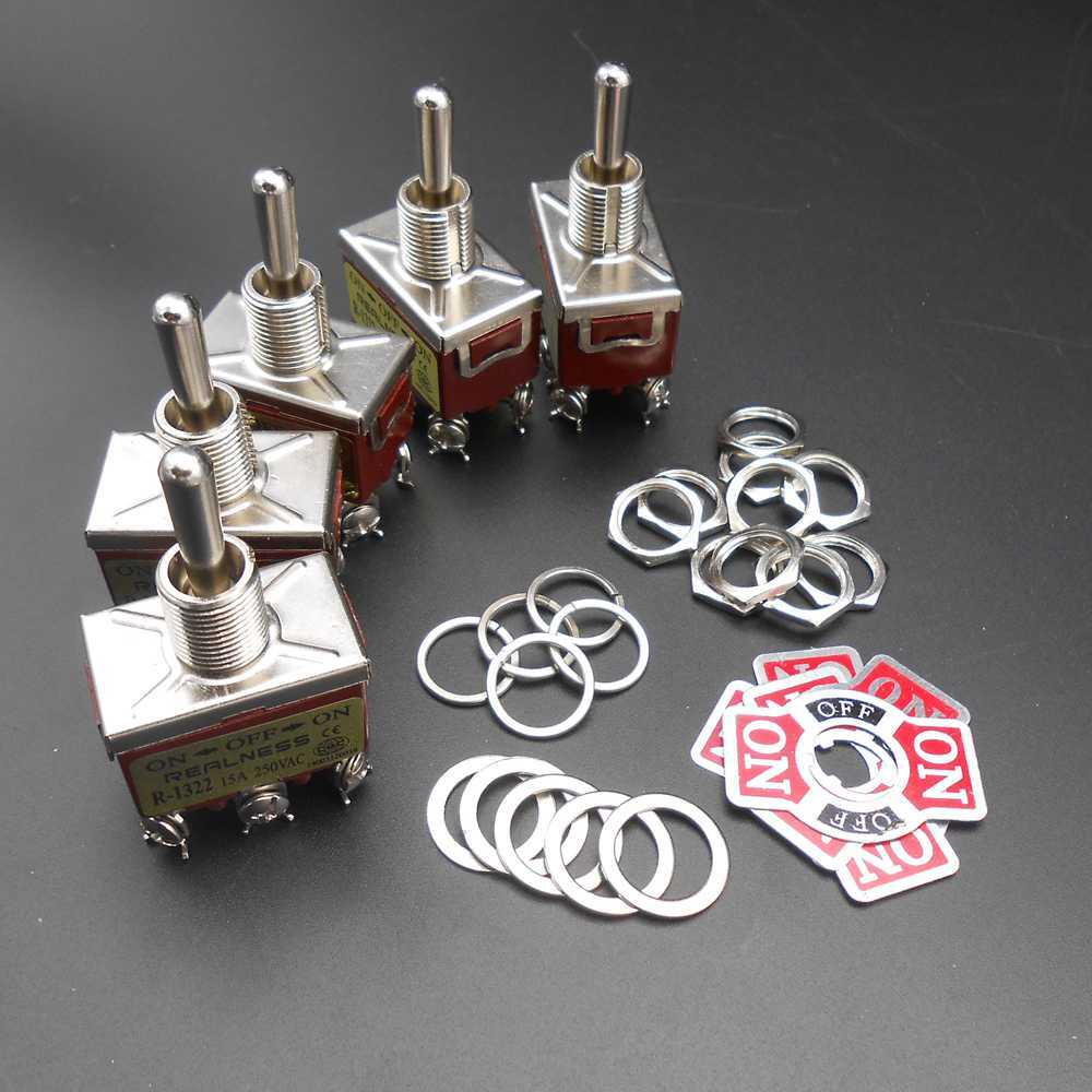 R-1322 Motor Manually Reversing Toggle Knob Switch MAX 15A 220V Silver Contact !