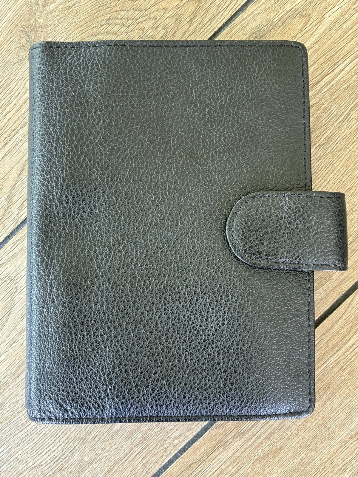VAN DER SPEK Black Planner Cover for FiloFax Personal Size w/Leather Flyleaf