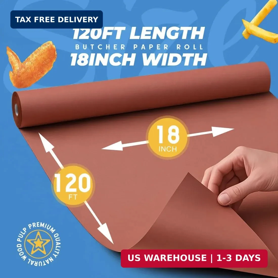 PH PERKHOMY Pink Butcher Paper Roll 18″ x 1440″ (120′) for Smoker BBQ Grilling S