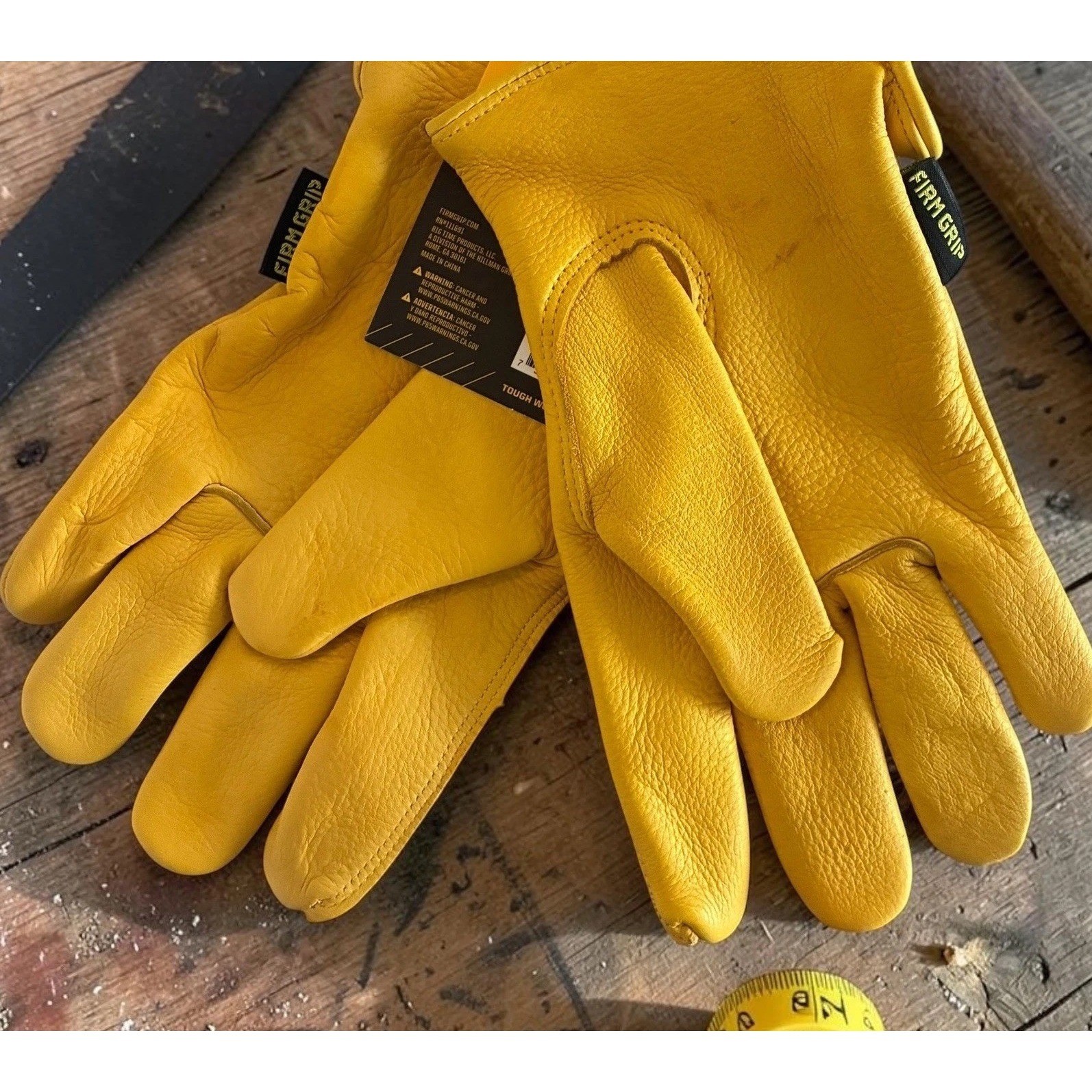NWT Firm Grip Full Grain Deerskin Leather Work Gloves Size Med (5137) Heavy Duty