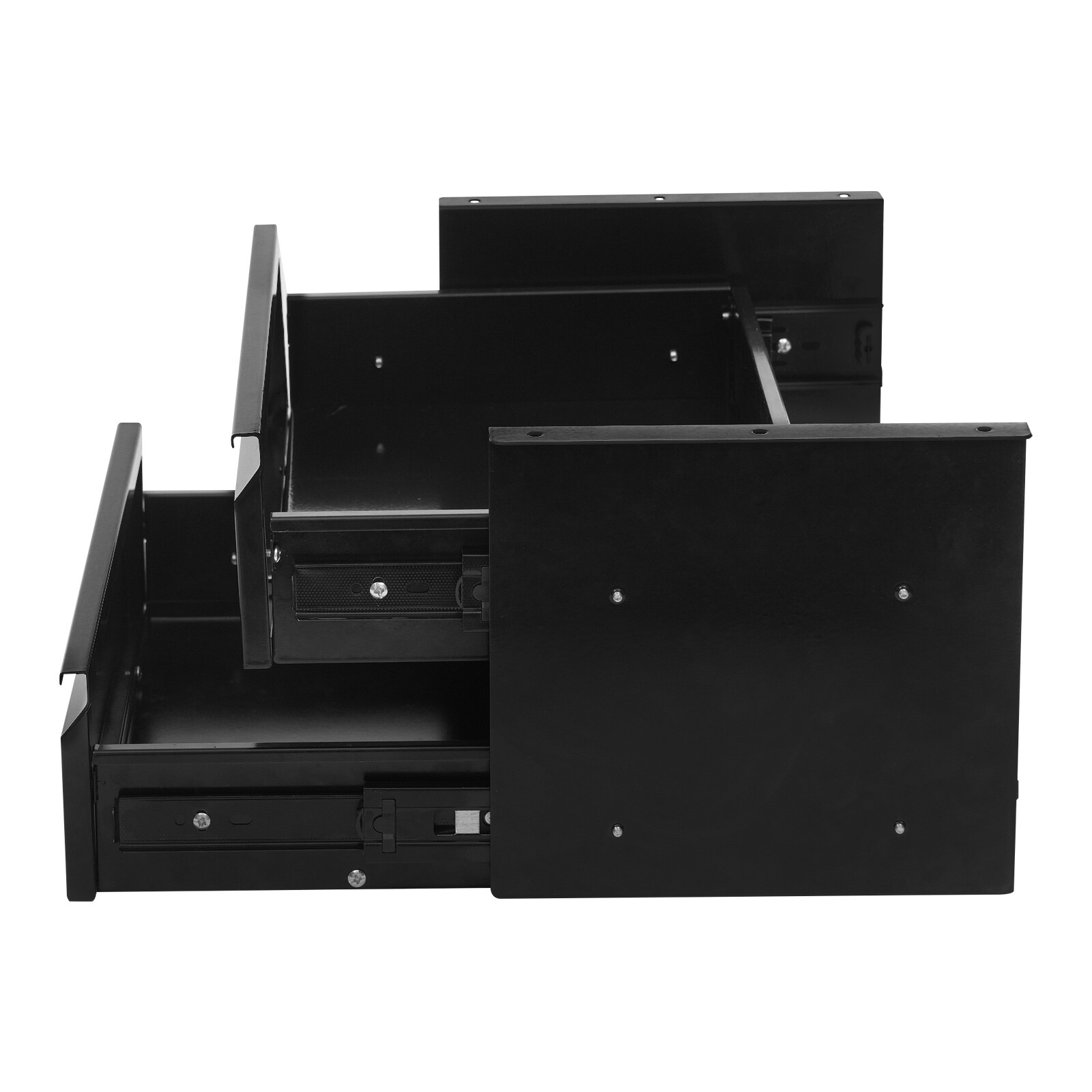 2 Layer Steel Under Desk Drawer Slide Out Dual Tier Under Desk Drawer Organizer