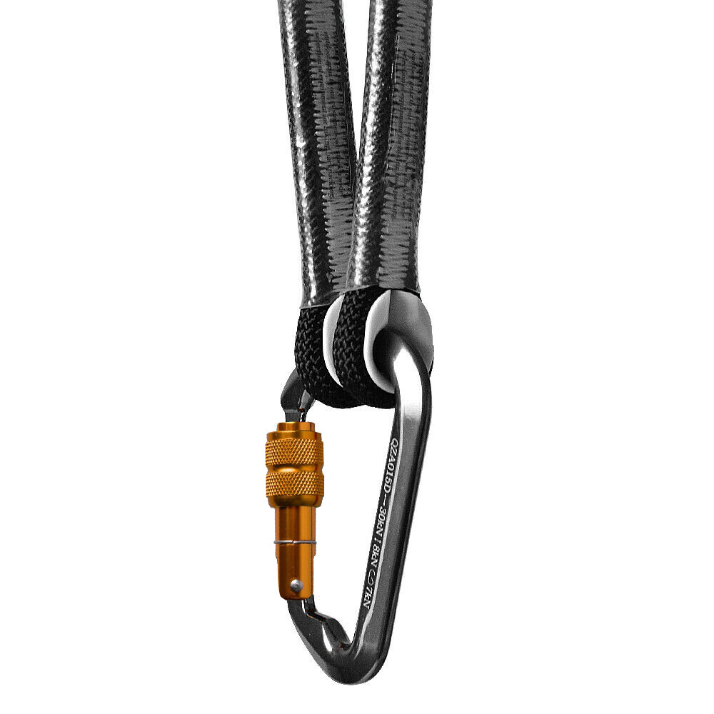 Screw Locking Carabiner +10mm Prusik Cord Loop Rock Climbing Rope Tree Arborist