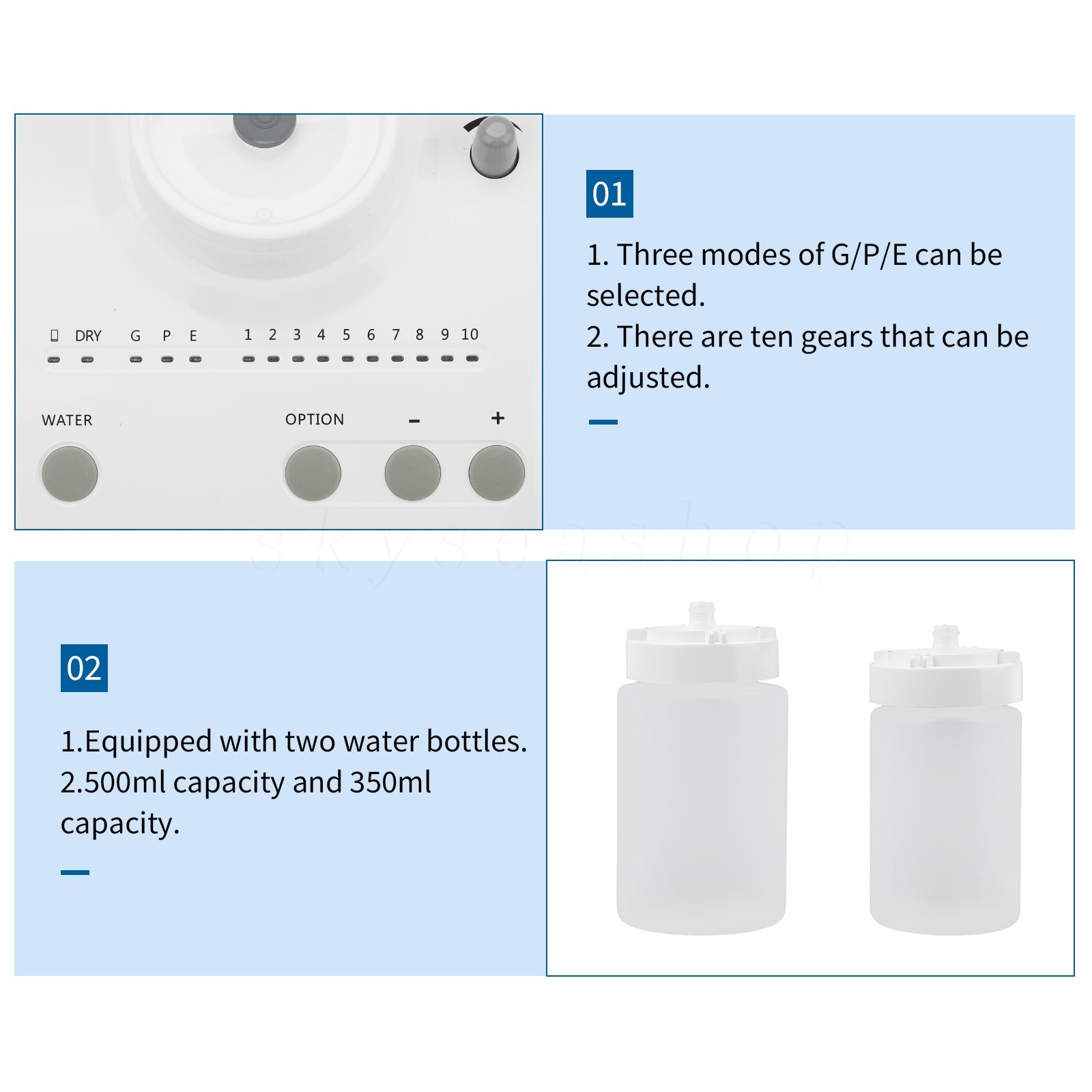 Dental Ultrasonic Scaler & 2 Bottles Fit EMS Cavitron SKYSEA / +Handpiece HW-3H