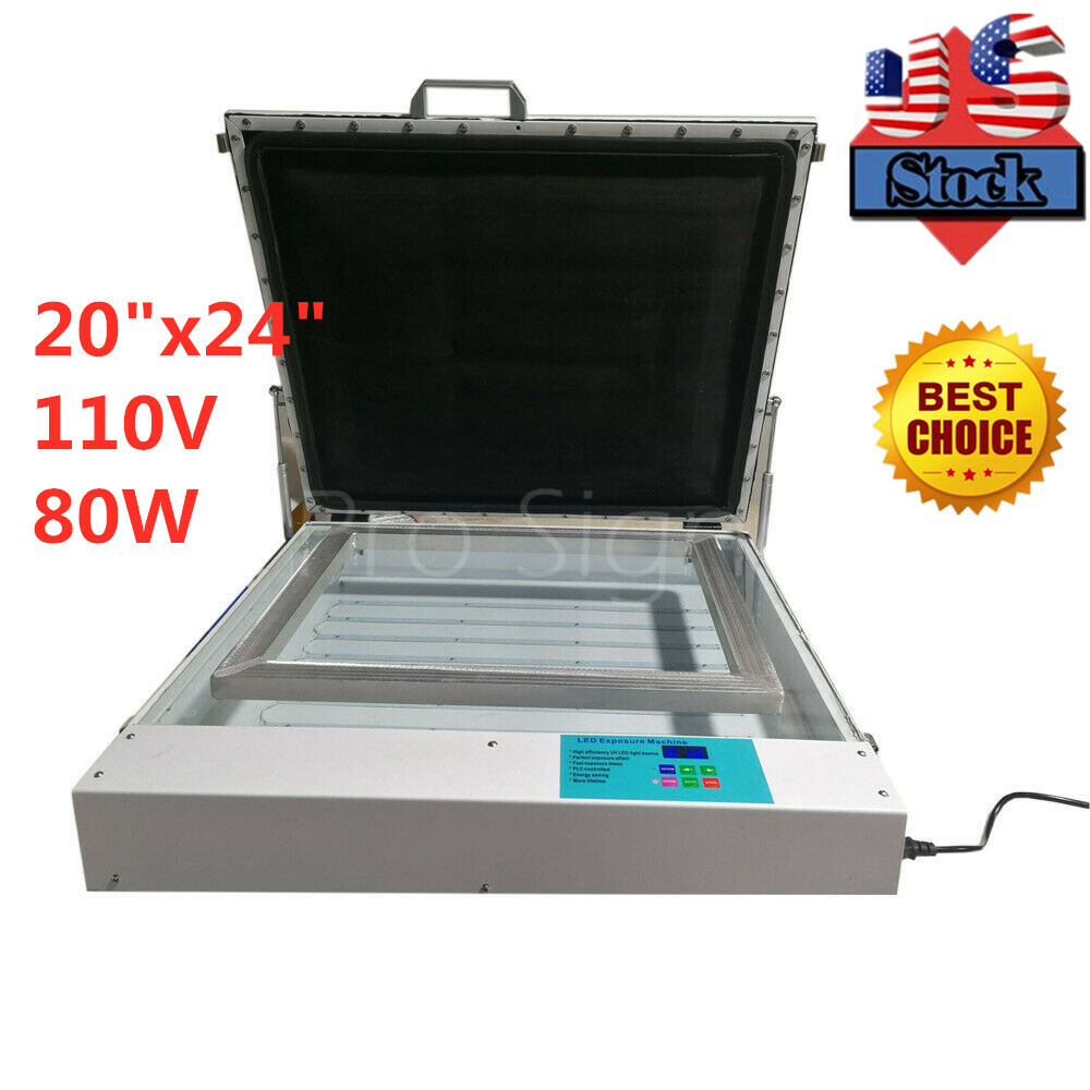 20″ x 24″ 80W Vacuum LED UV Exposure Unit Precise Silk Screen Printing